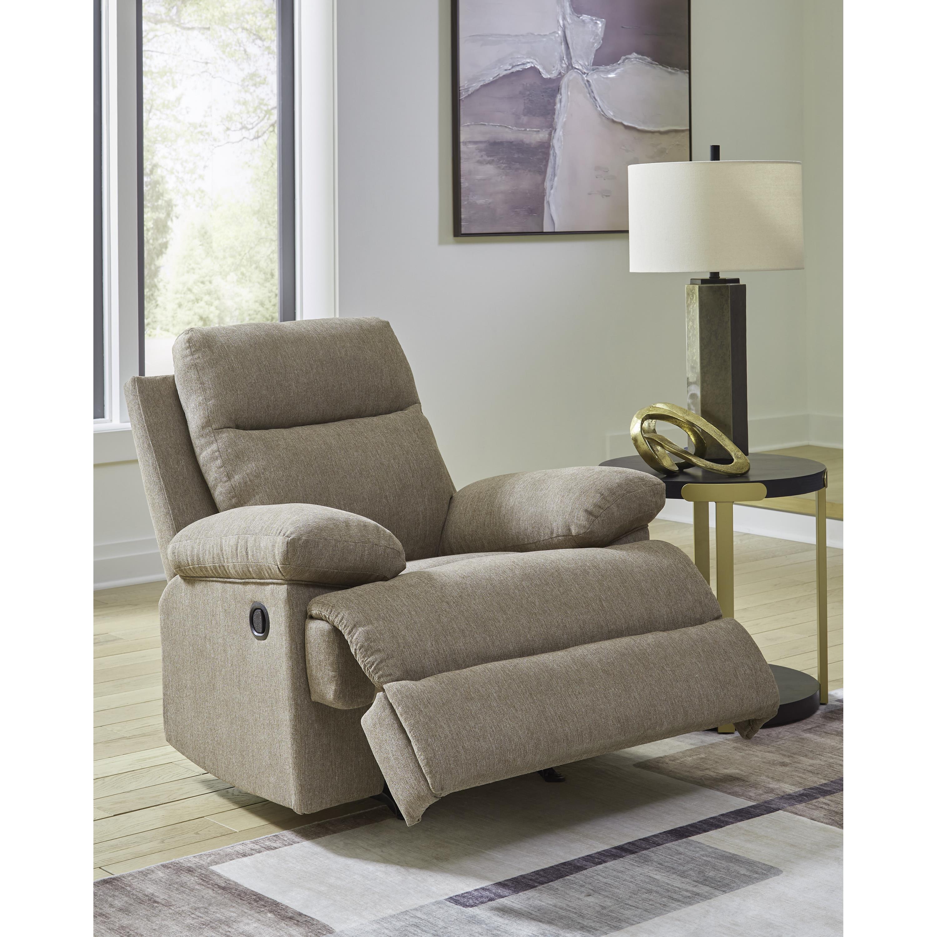  Manufacturer Color_Mocha --  Signature Design by Ashley Side Swipe Rocker Fabric Recliner IMAGE 6