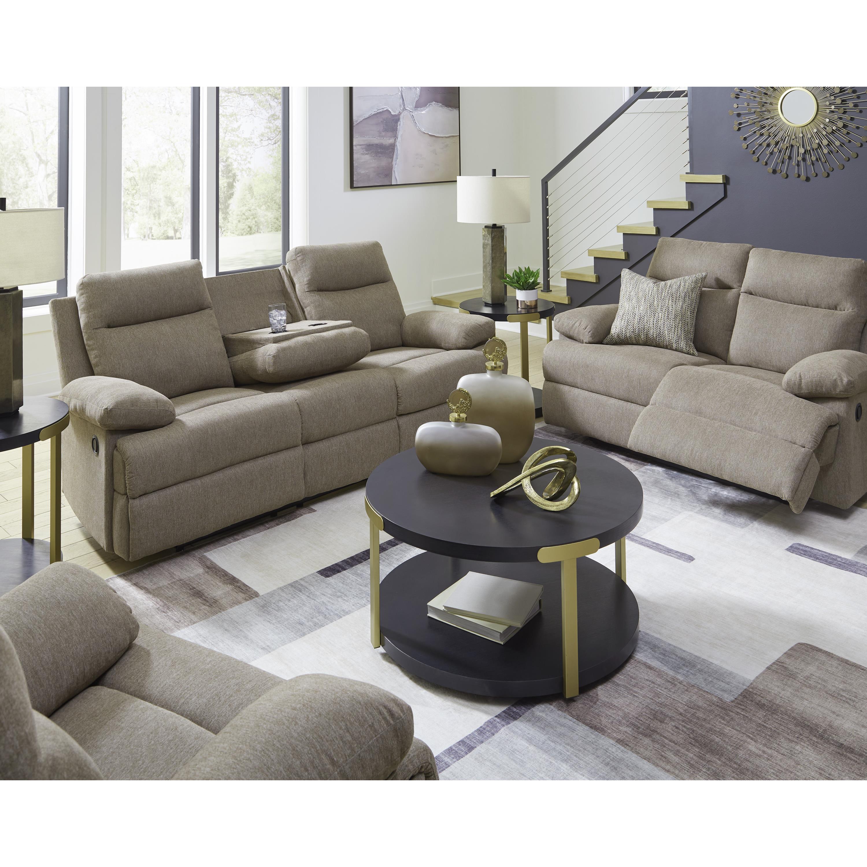  Manufacturer Color_Mocha --  Signature Design by Ashley Side Swipe Rocker Fabric Recliner IMAGE 7