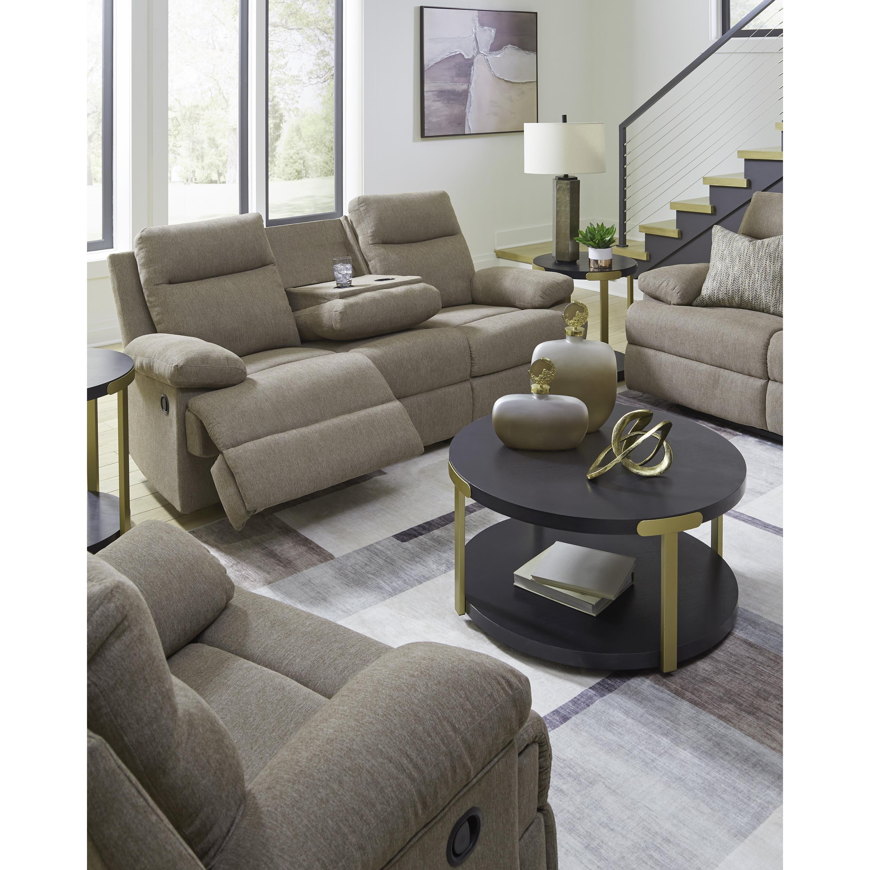  Manufacturer Color_Mocha --  Signature Design by Ashley Side Swipe Rocker Fabric Recliner IMAGE 8
