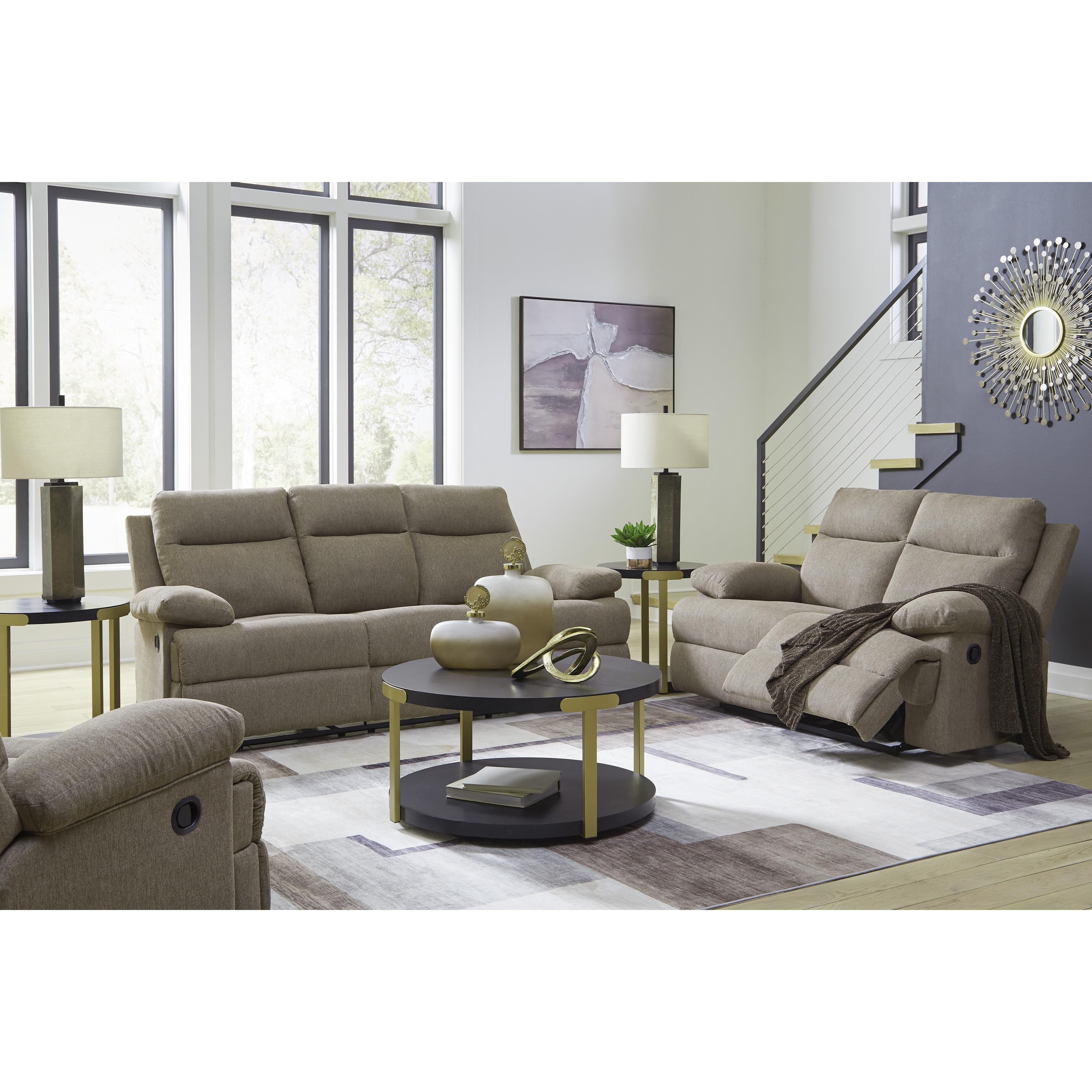  Manufacturer Color_Mocha --  Signature Design by Ashley Side Swipe Rocker Fabric Recliner IMAGE 9