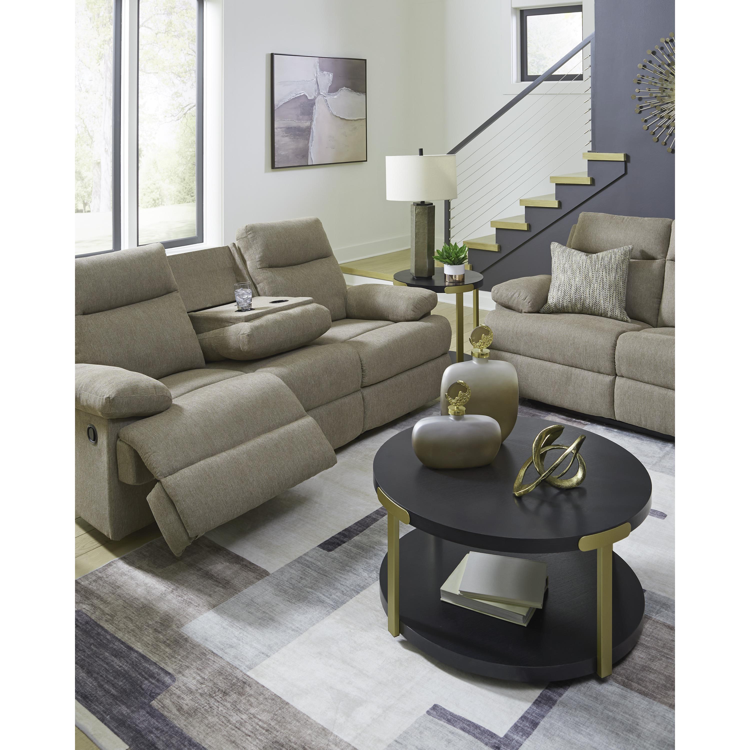  Manufacturer Color_Mocha --  Signature Design by Ashley Side Swipe Reclining Fabric Loveseat IMAGE 11