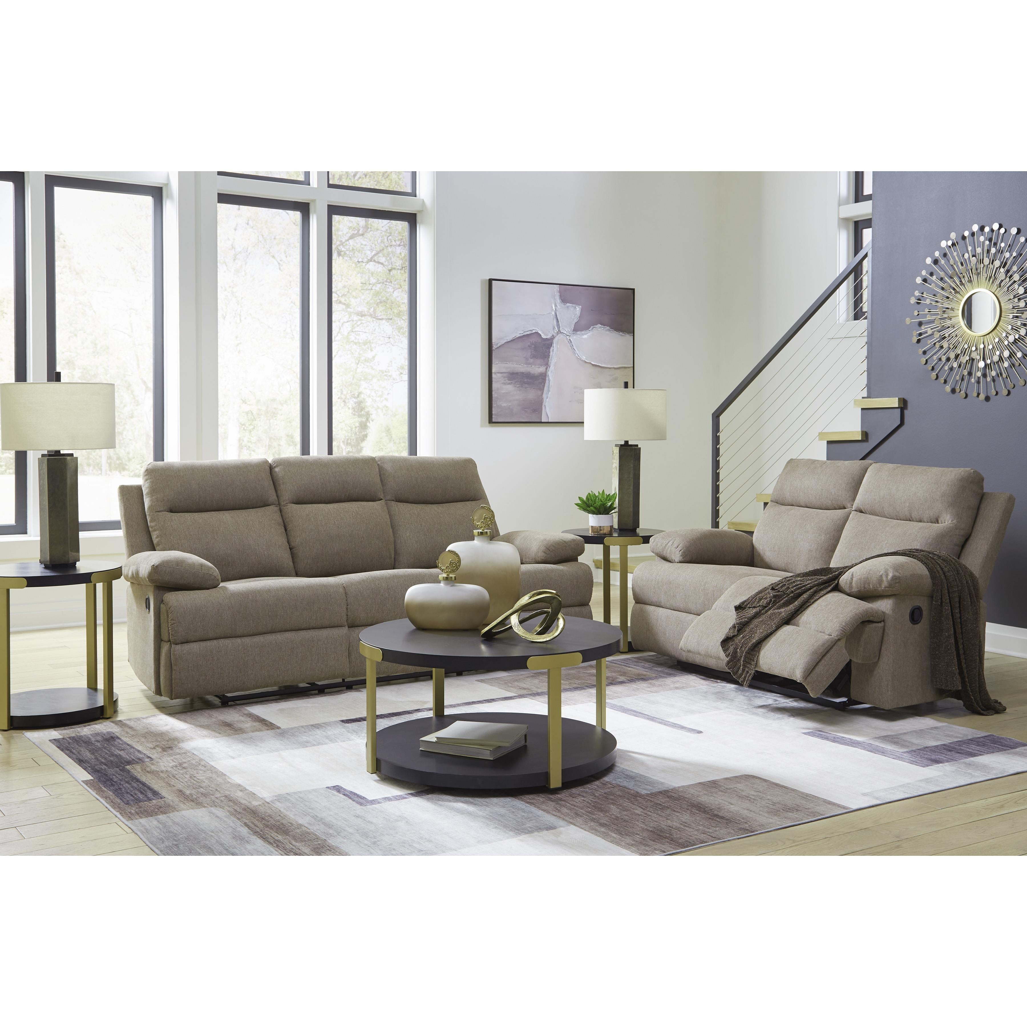  Manufacturer Color_Mocha --  Signature Design by Ashley Side Swipe Reclining Fabric Loveseat IMAGE 14