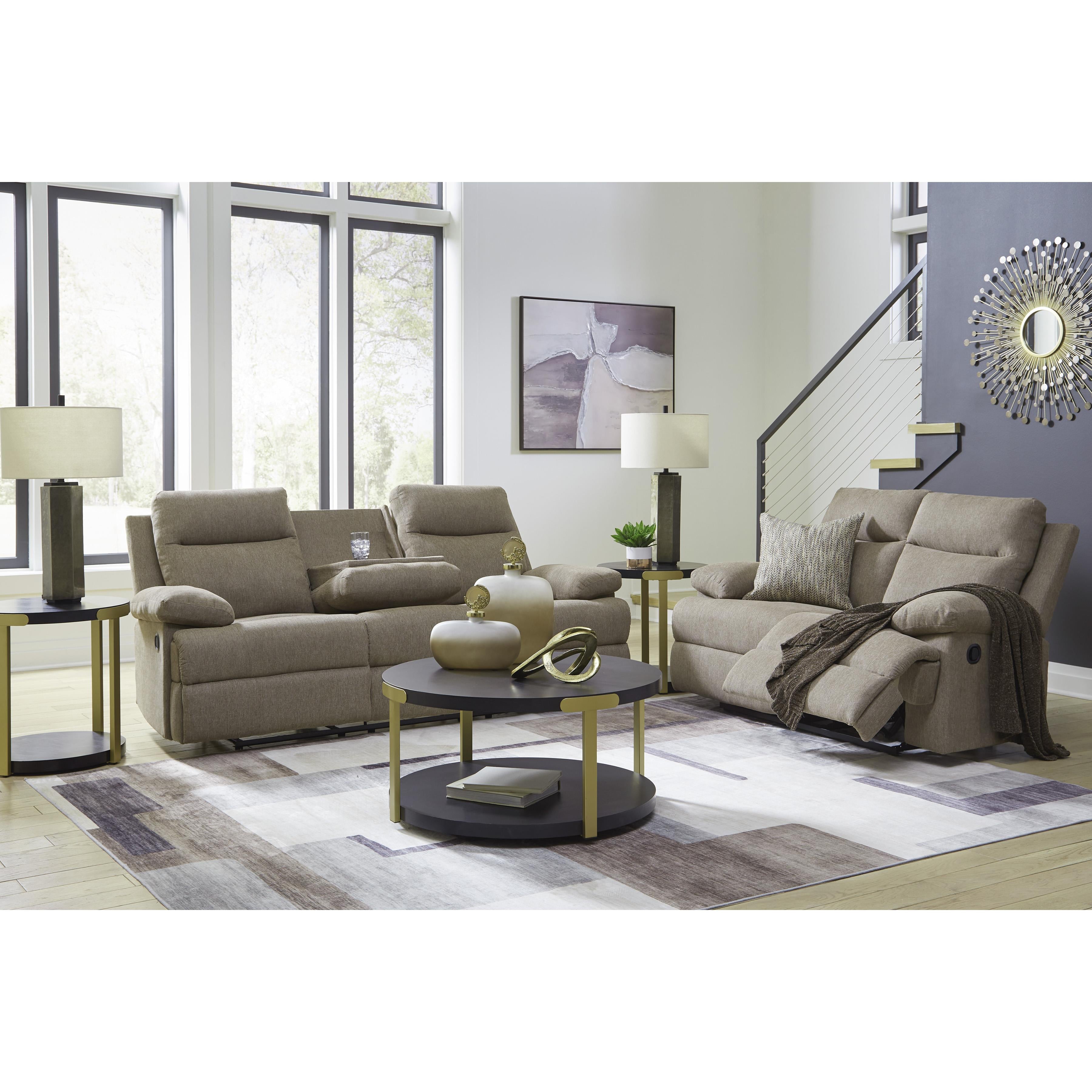  Manufacturer Color_Mocha --  Signature Design by Ashley Side Swipe Reclining Fabric Loveseat IMAGE 17
