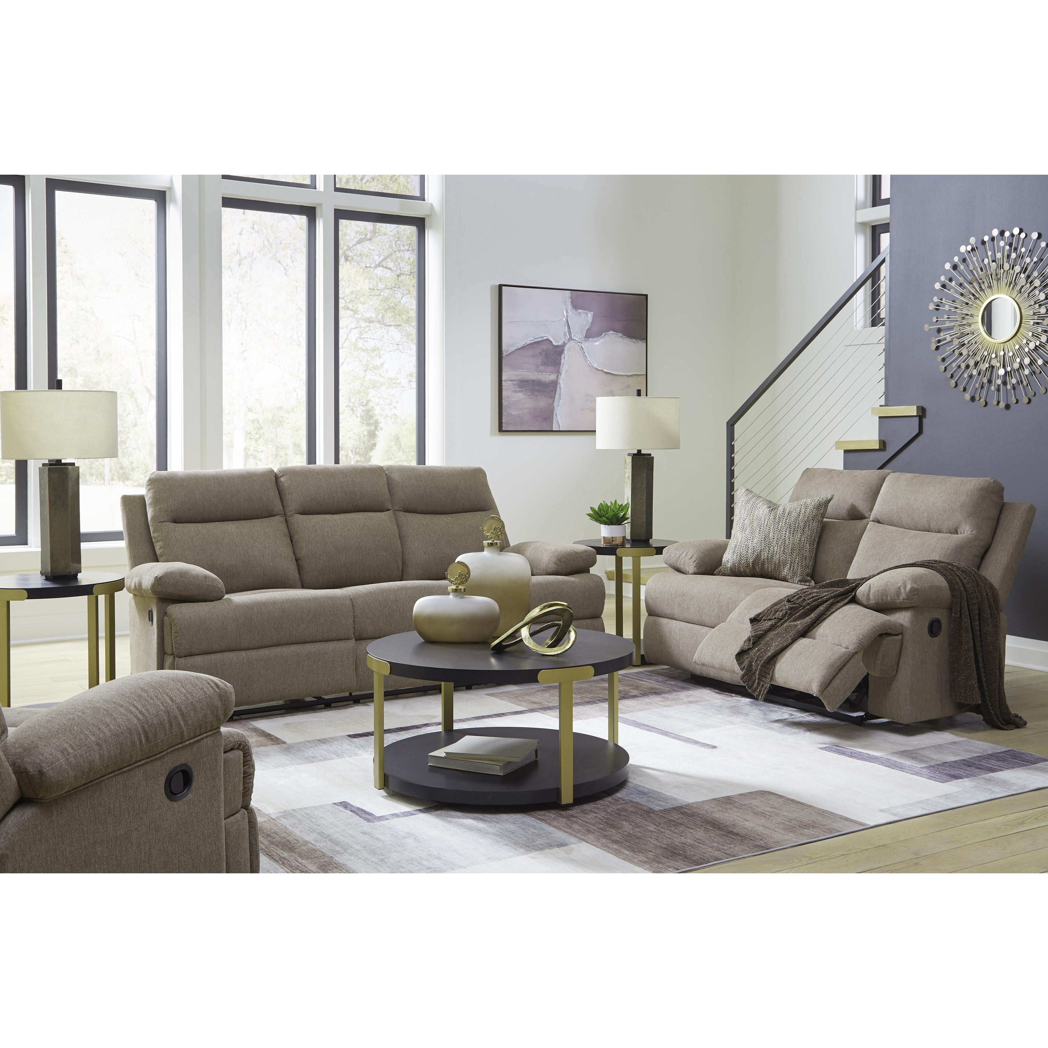 Manufacturer Color_Mocha --  Signature Design by Ashley Side Swipe Reclining Fabric Loveseat IMAGE 19