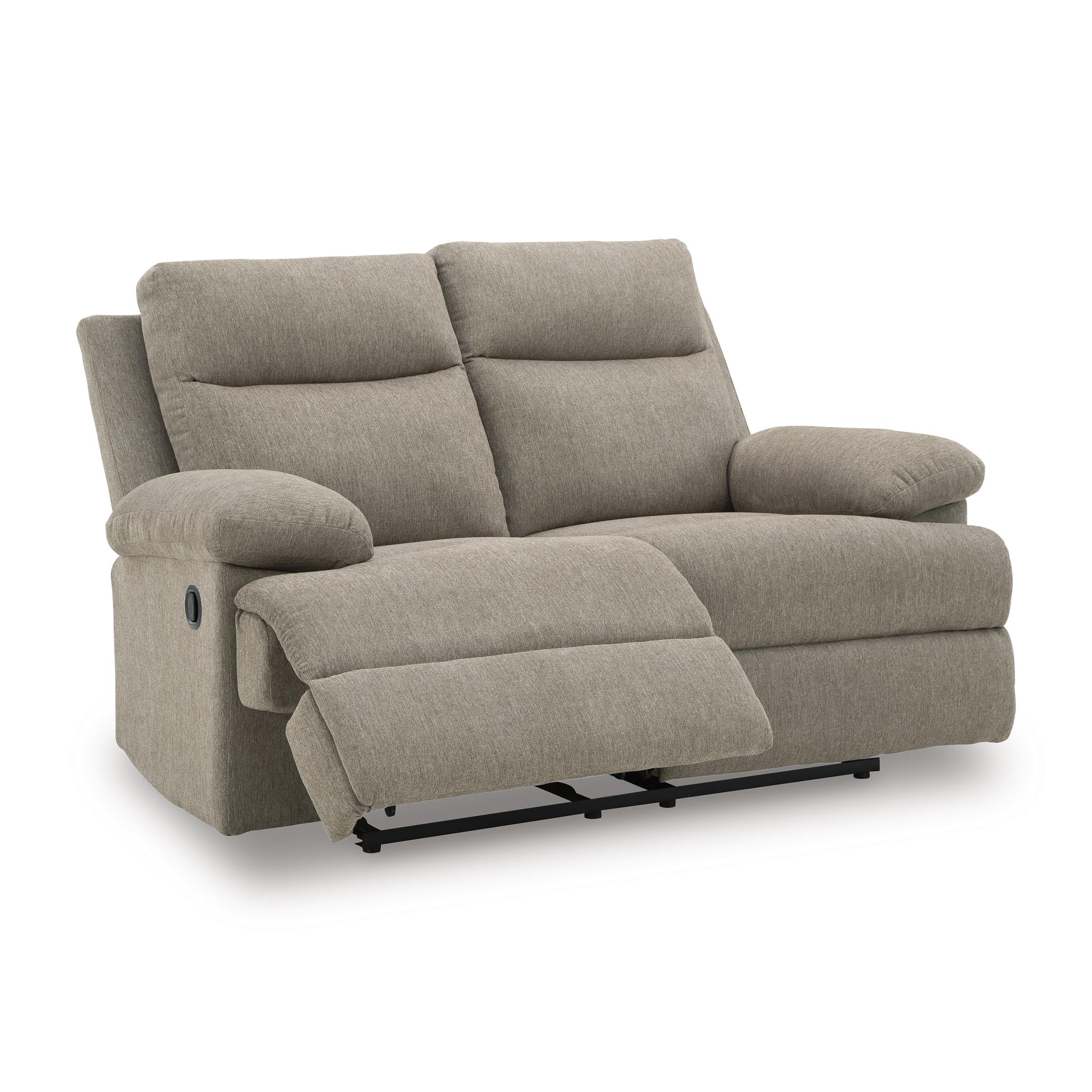  Manufacturer Color_Mocha --  Signature Design by Ashley Side Swipe Reclining Fabric Loveseat IMAGE 2