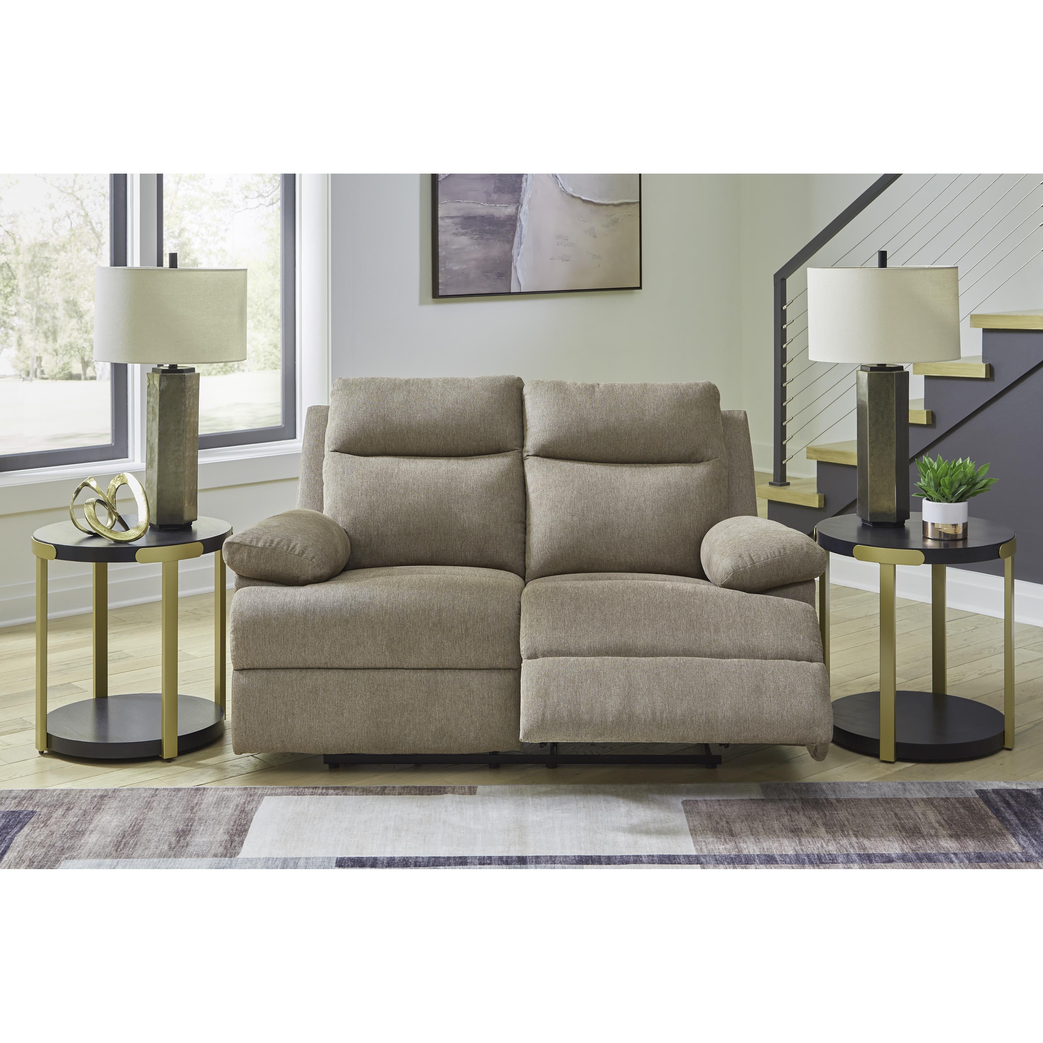  Manufacturer Color_Mocha --  Signature Design by Ashley Side Swipe Reclining Fabric Loveseat IMAGE 6