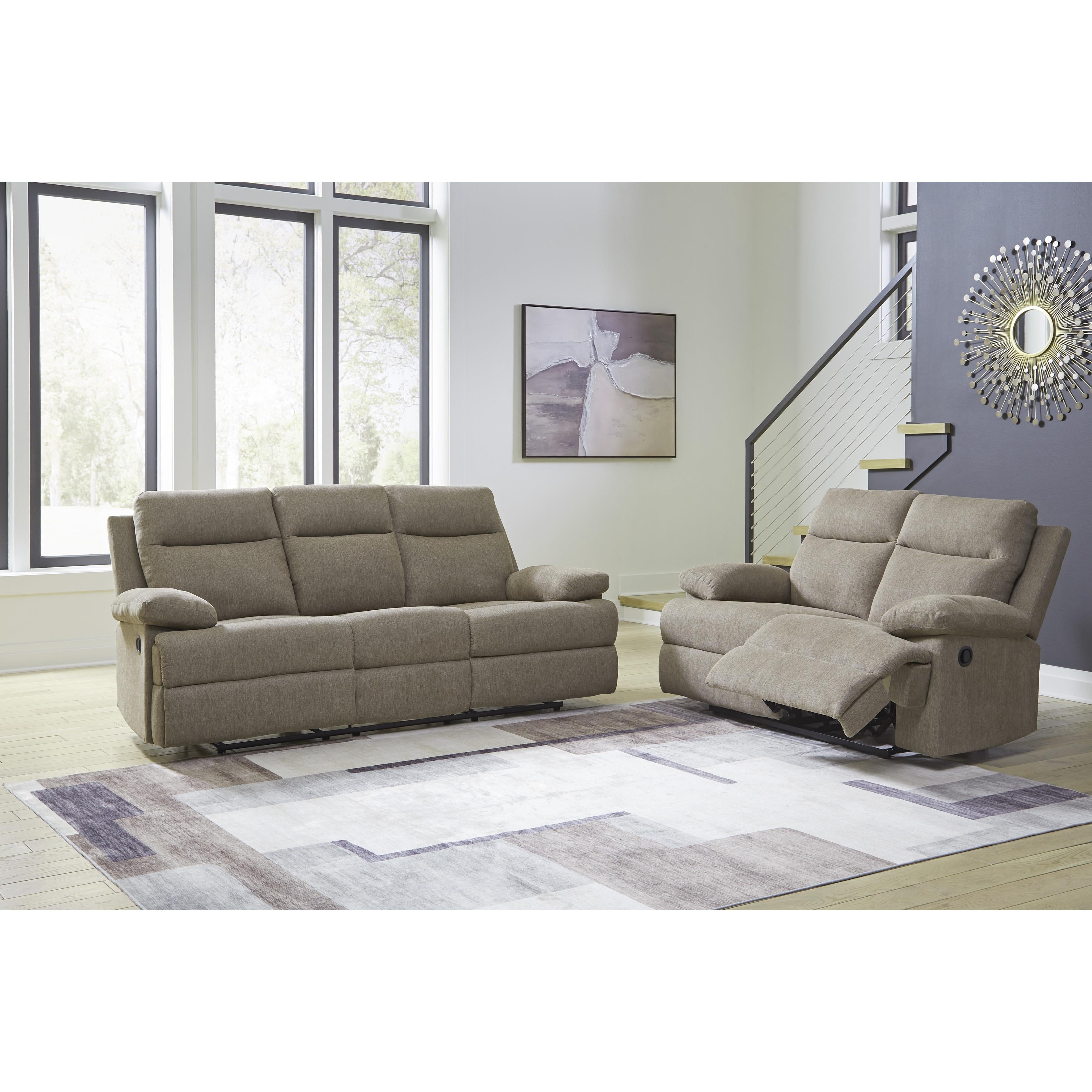  Manufacturer Color_Mocha --  Signature Design by Ashley Side Swipe Reclining Fabric Loveseat IMAGE 7