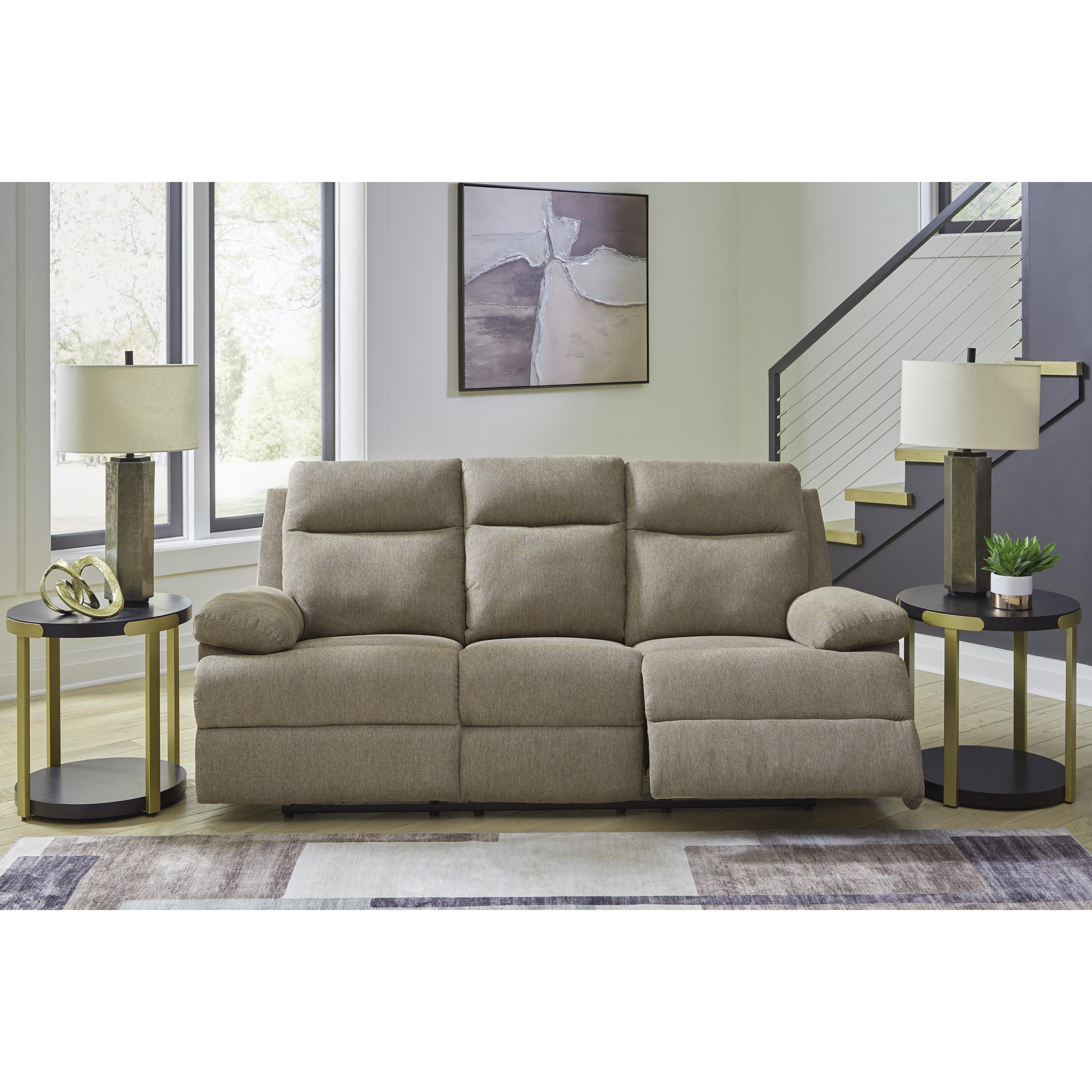  Manufacturer Color_Mocha --  Signature Design by Ashley Side Swipe Stationary Fabric Sofa IMAGE 7