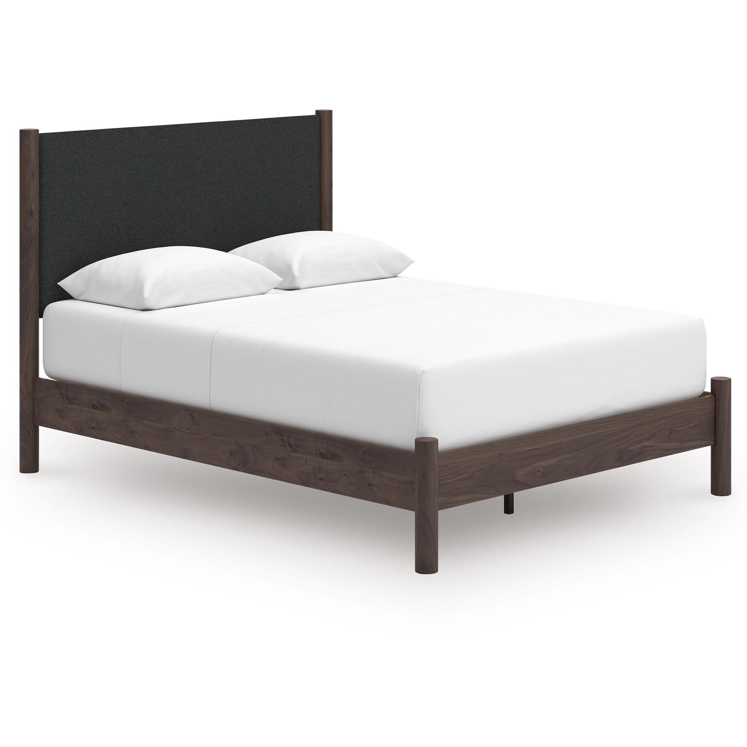  Size_Queen --  Pamytta PCB2614B12 Queen Upholstered Panel Platform Bed IMAGE 1
