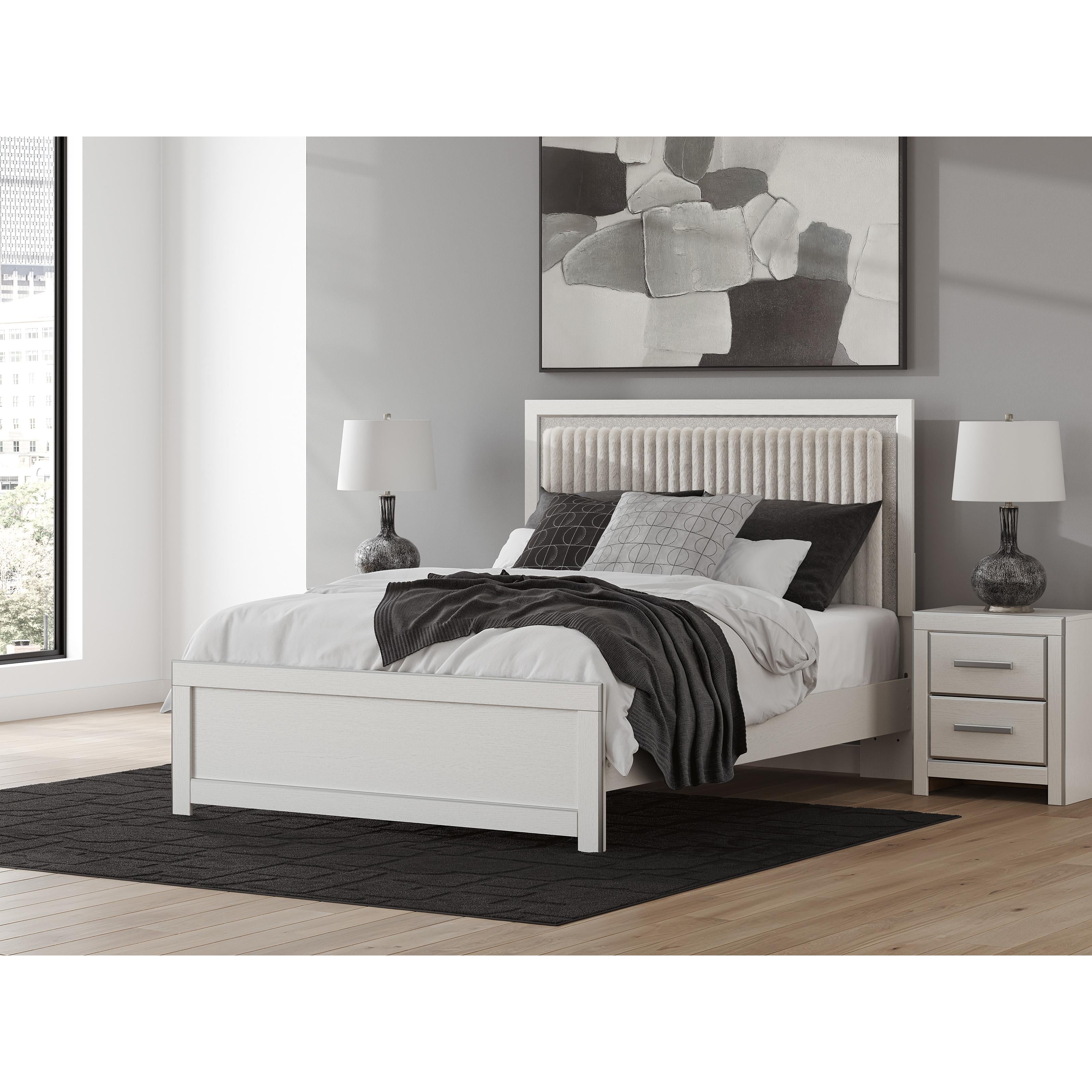  Size_Queen --  Signature Design by Ashley Zuraleus Upholstered Panel Bed IMAGE 5