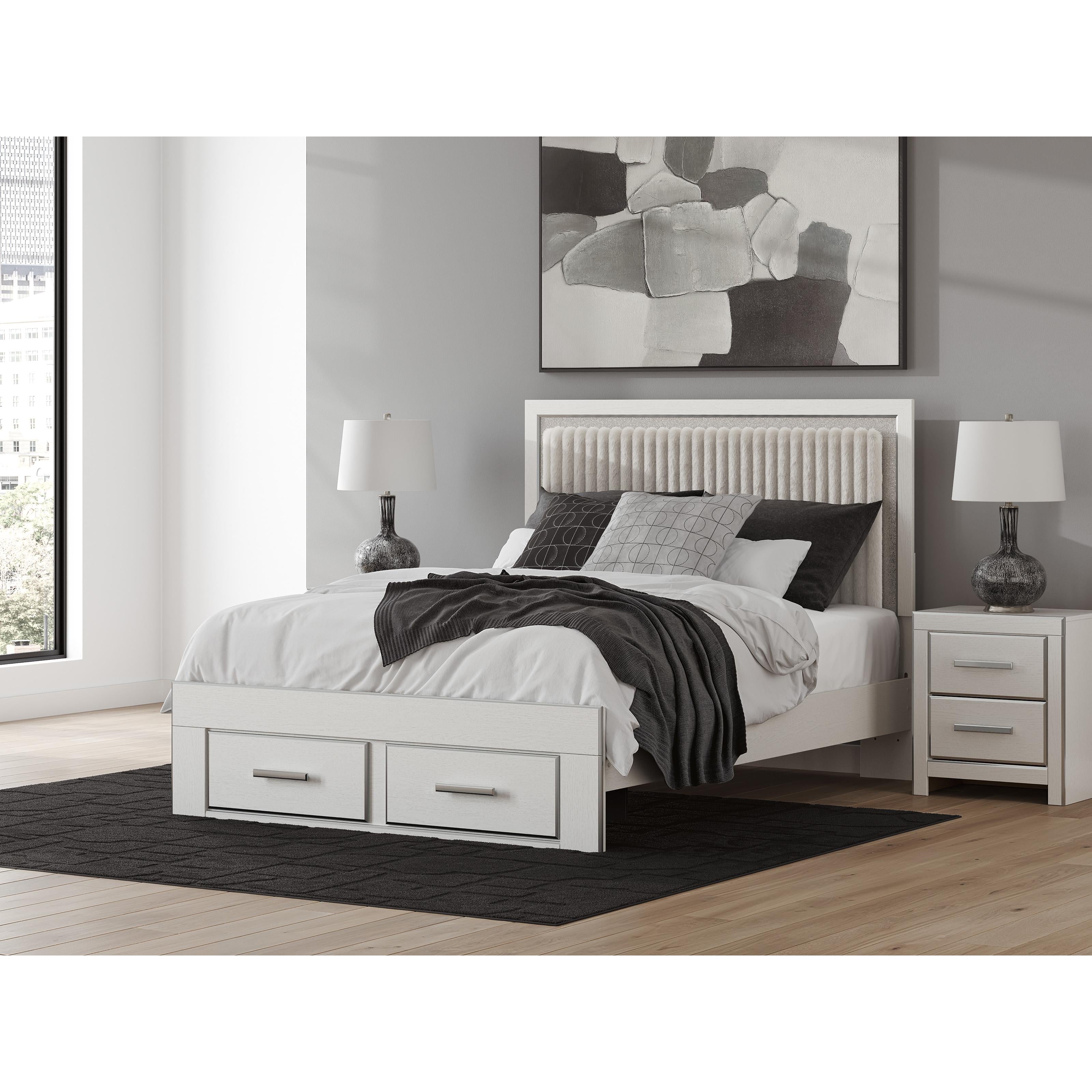  Size_Queen --  Signature Design by Ashley Zuraleus Upholstered Panel Bed with Storage IMAGE 4