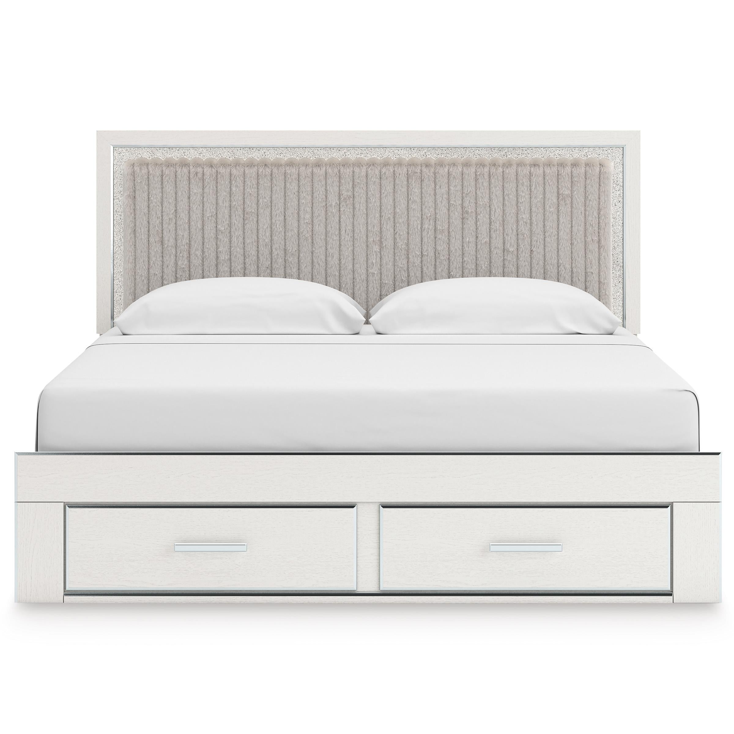  Size_King --  Zuraleus PCB3381B9 King Upholstered Panel Storage Bed IMAGE 2