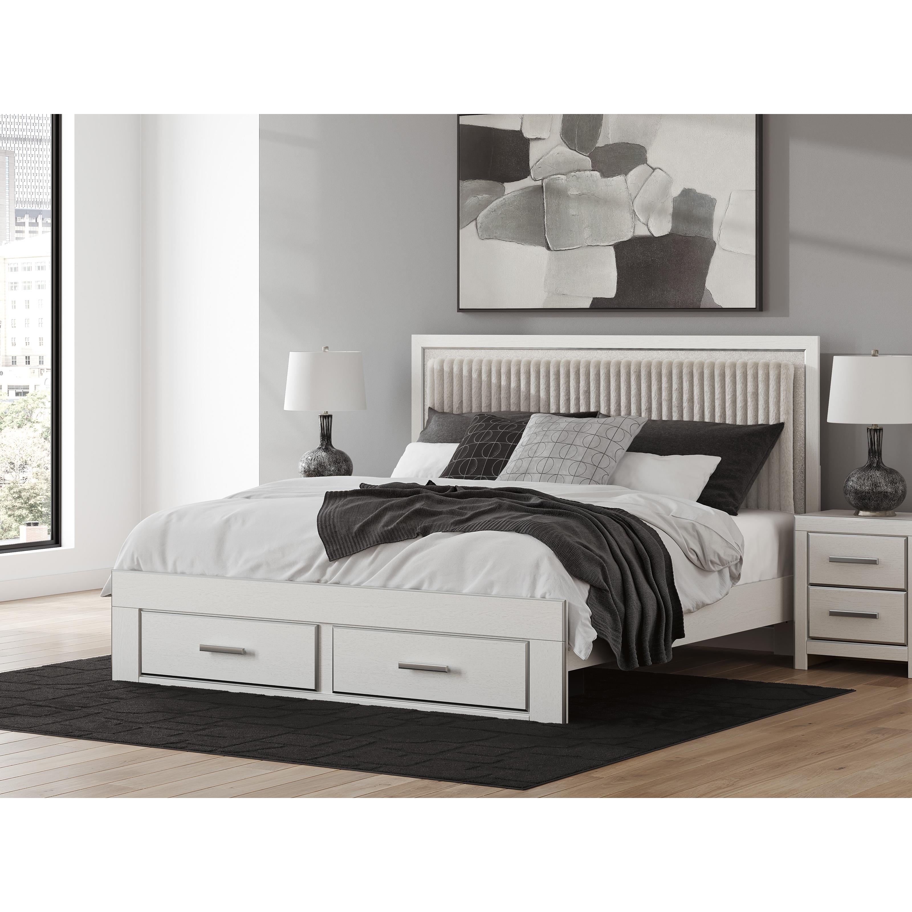  Size_King --  Zuraleus PCB3381B9 King Upholstered Panel Storage Bed IMAGE 5