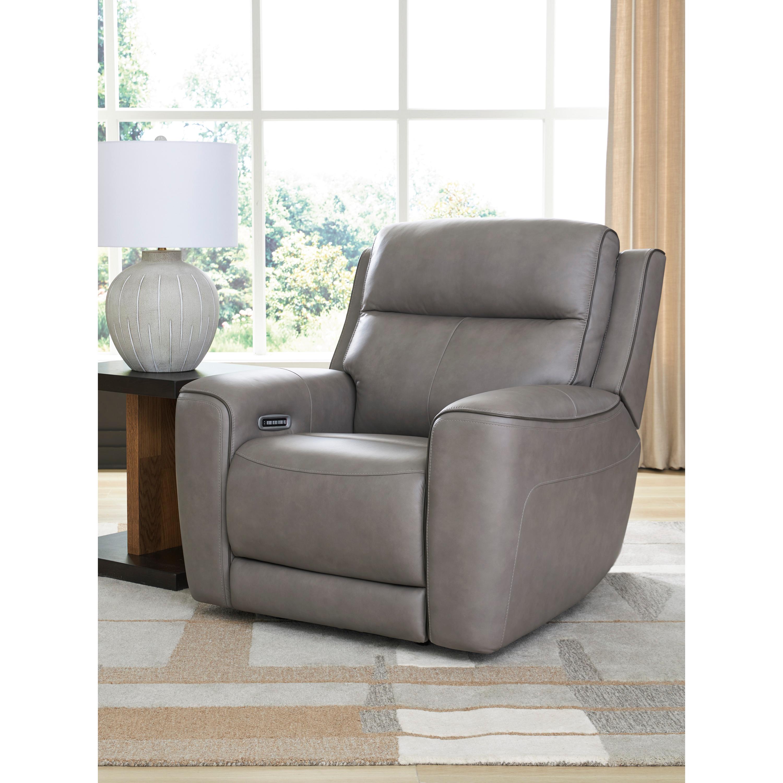  Manufacturer Color_Coin --  Signature Design by Ashley 5Z Comfort Power Leather Match Recliner IMAGE 5