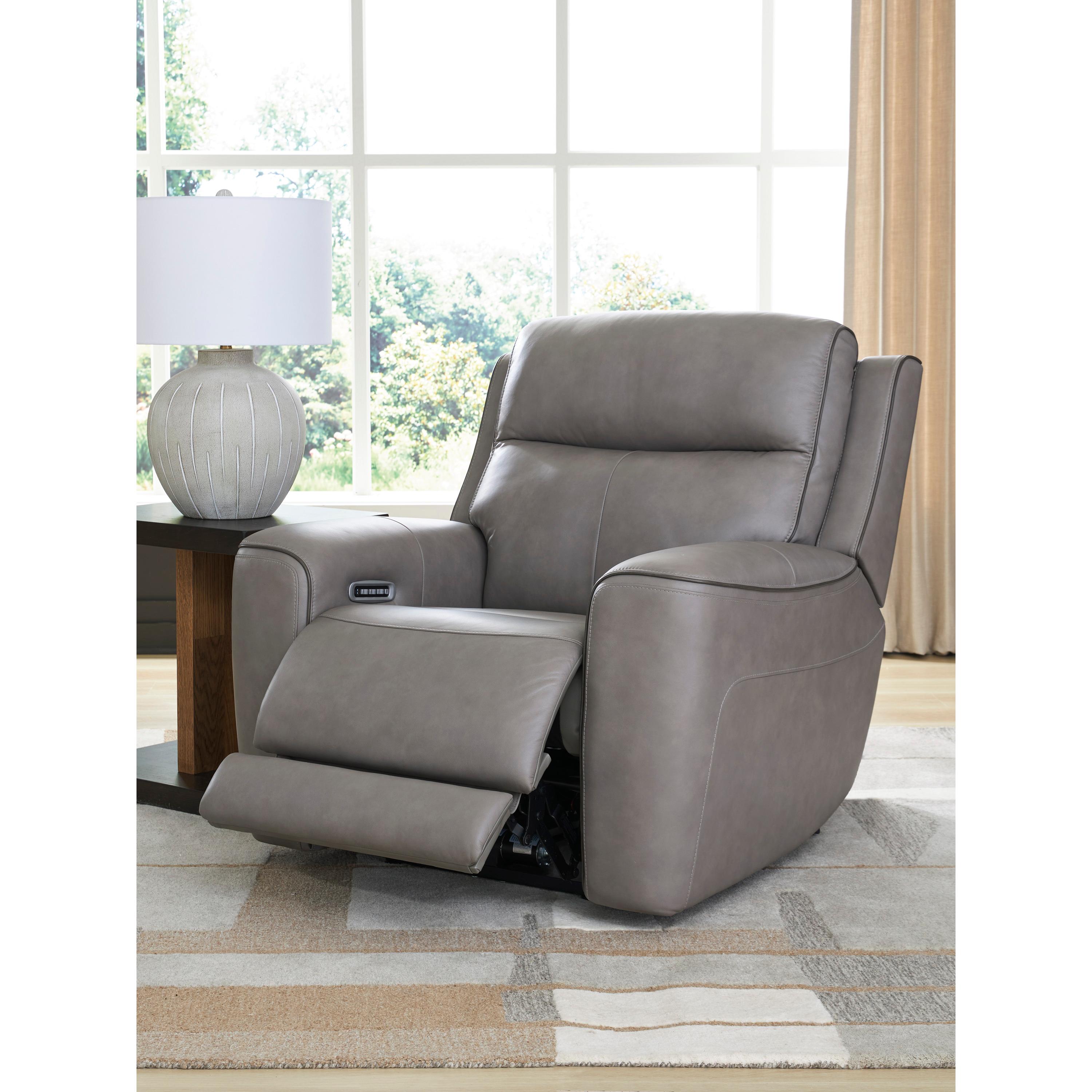  Manufacturer Color_Coin --  Signature Design by Ashley 5Z Comfort Power Leather Match Recliner IMAGE 6