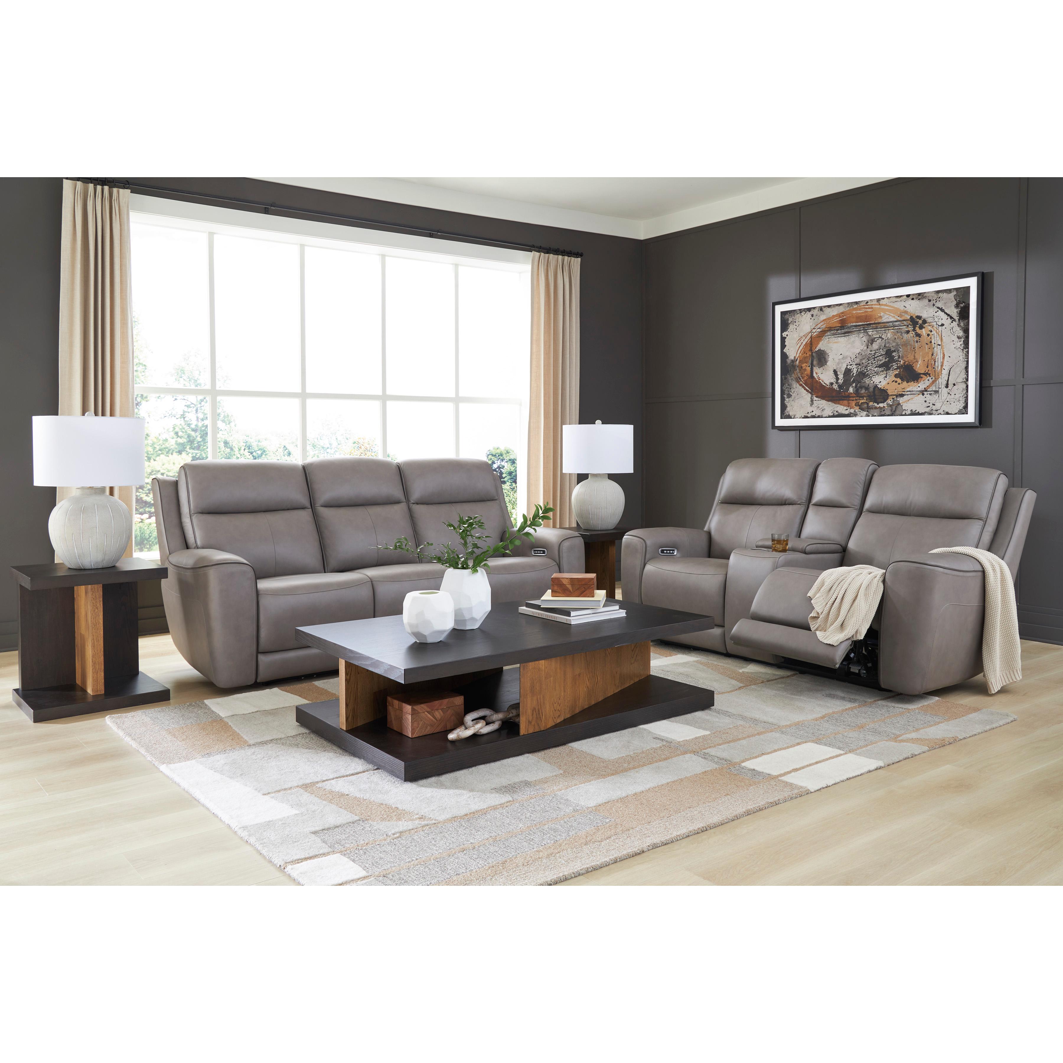  Manufacturer Color_Coin --  Signature Design by Ashley 5Z Comfort Power Reclining Leather Match Loveseat with Console IMAGE 15