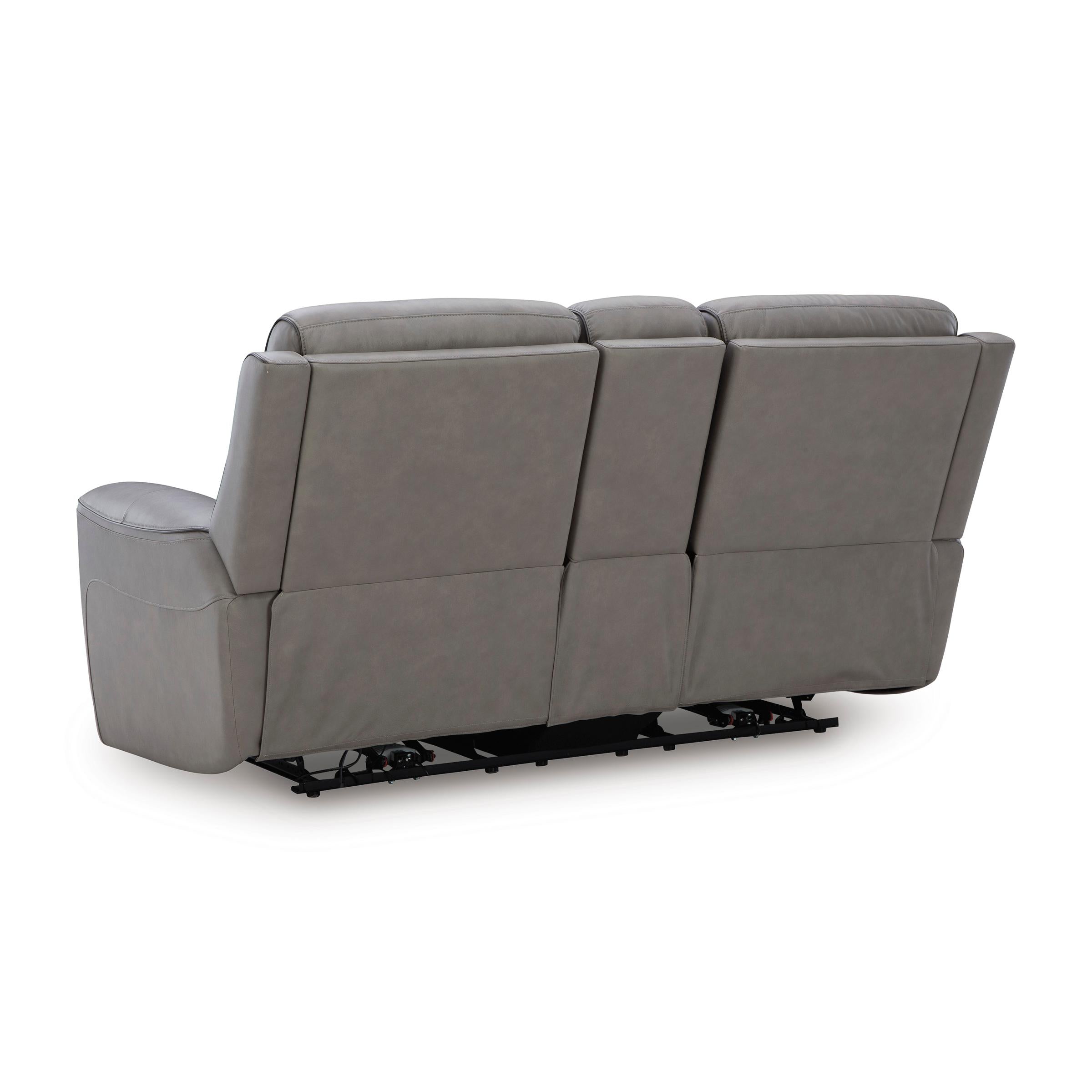  Manufacturer Color_Coin --  Signature Design by Ashley 5Z Comfort Power Reclining Leather Match Loveseat with Console IMAGE 3