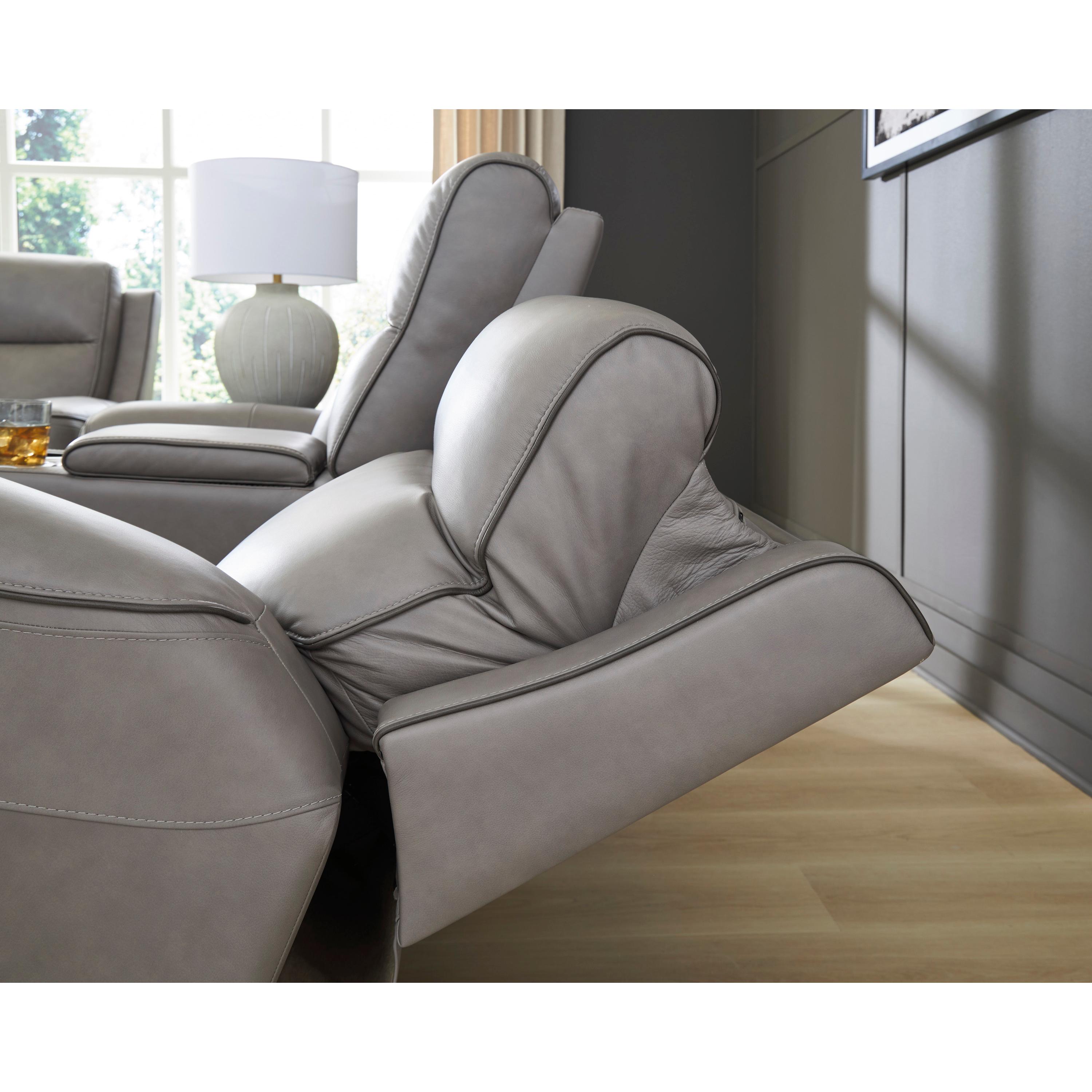  Manufacturer Color_Coin --  Signature Design by Ashley 5Z Comfort Power Reclining Leather Match Loveseat with Console IMAGE 6