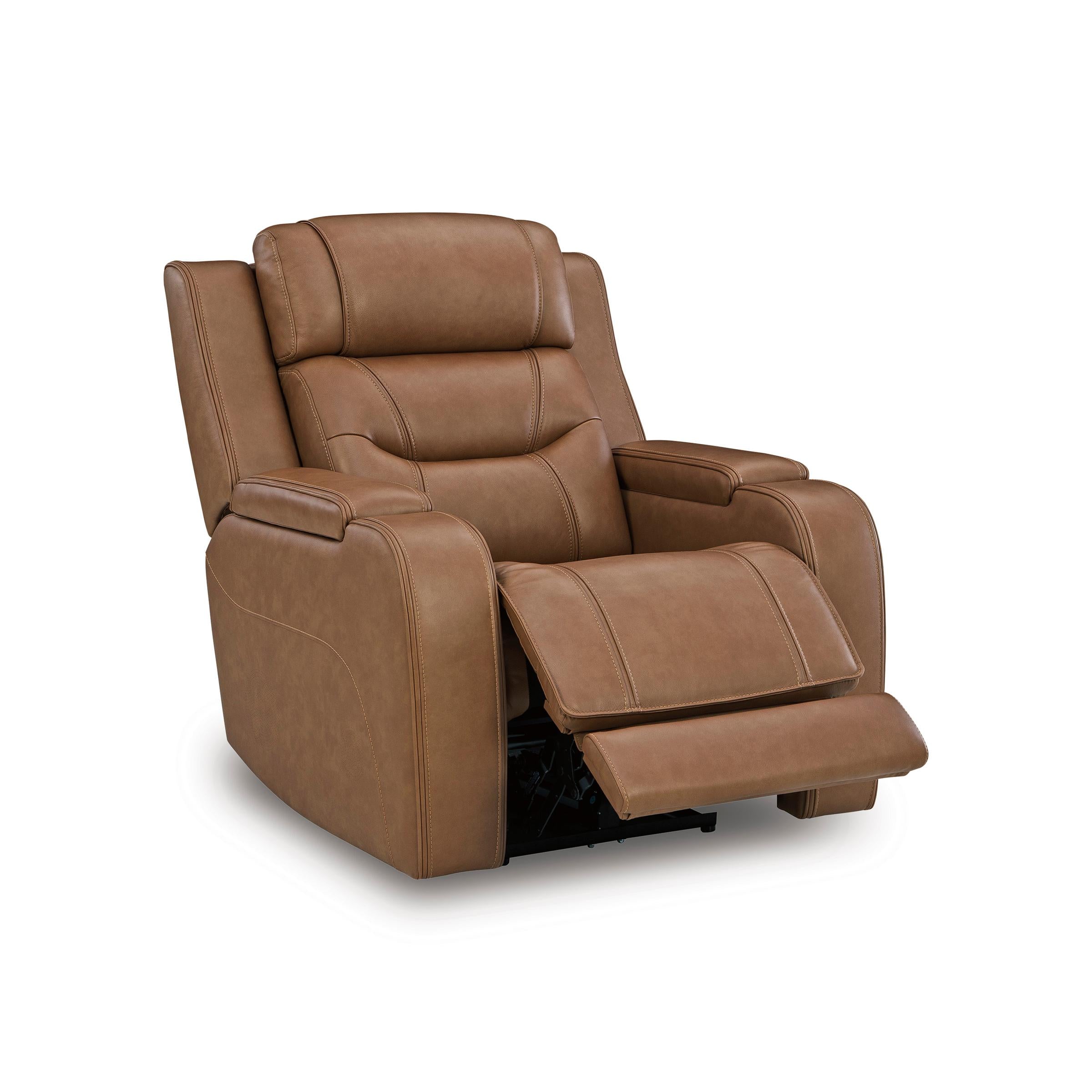  Manufacturer Color_Caramel --  Signature Design by Ashley Knightington Power Leather Match Recliner IMAGE 2