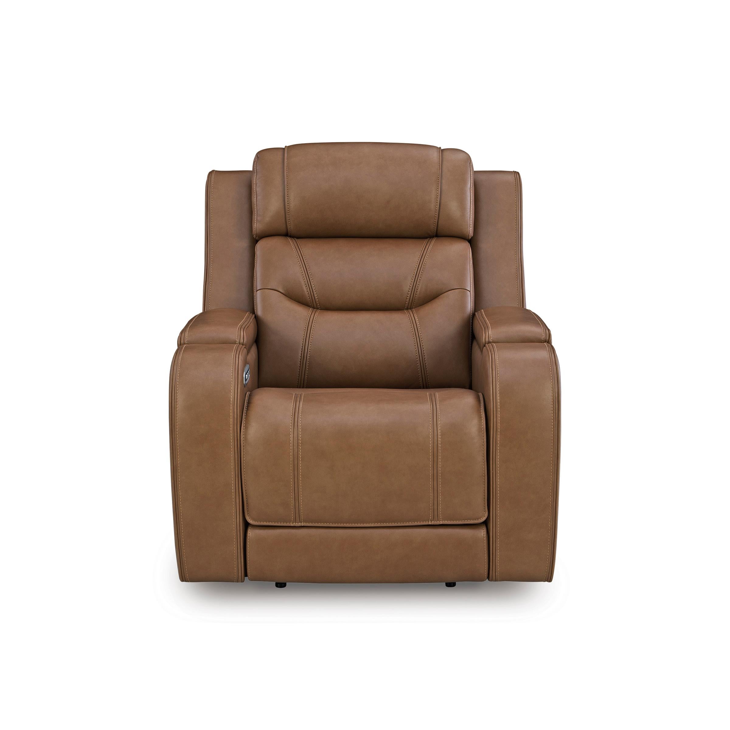 Manufacturer Color_Caramel --  Signature Design by Ashley Knightington Power Leather Match Recliner IMAGE 3