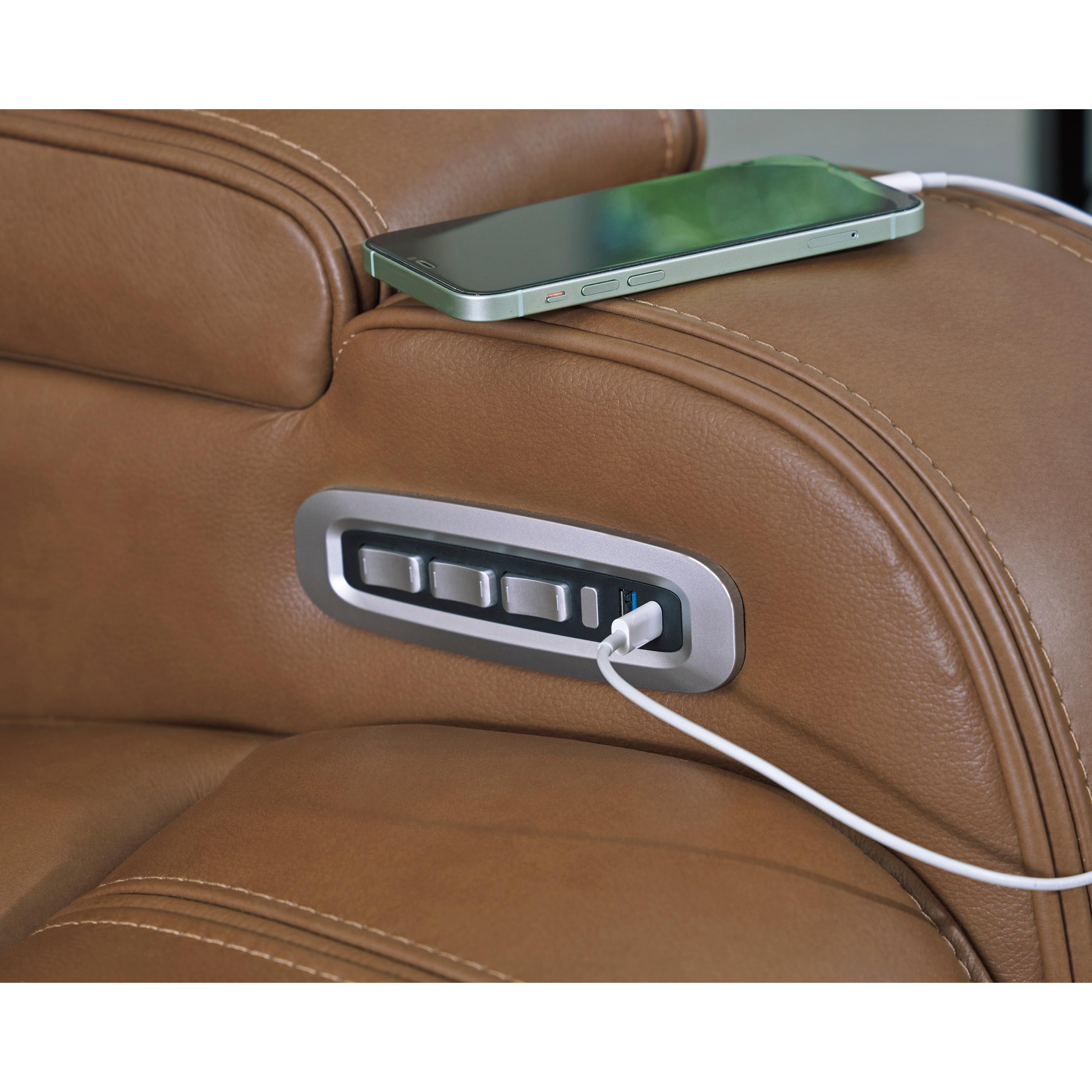  Manufacturer Color_Caramel --  Signature Design by Ashley Knightington Power Reclining Leather Match Sofa IMAGE 11