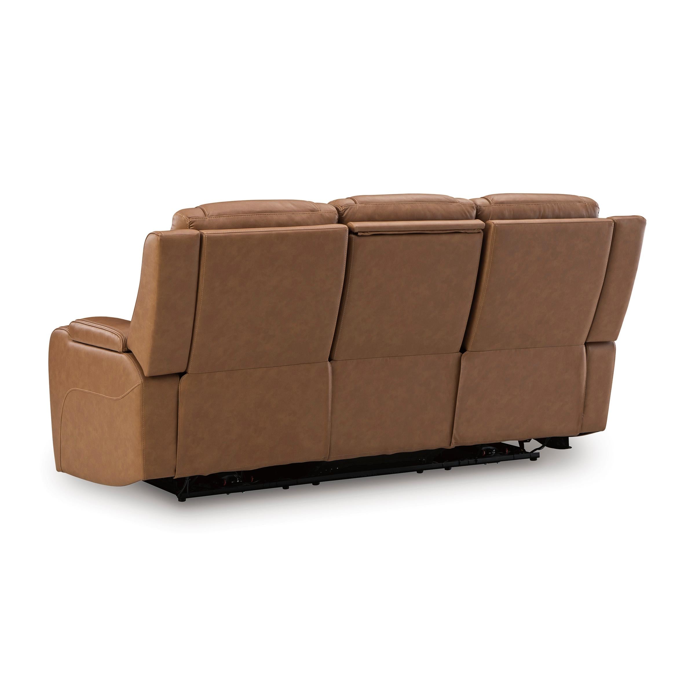 Manufacturer Color_Caramel --  Signature Design by Ashley Knightington Power Reclining Leather Match Sofa IMAGE 4