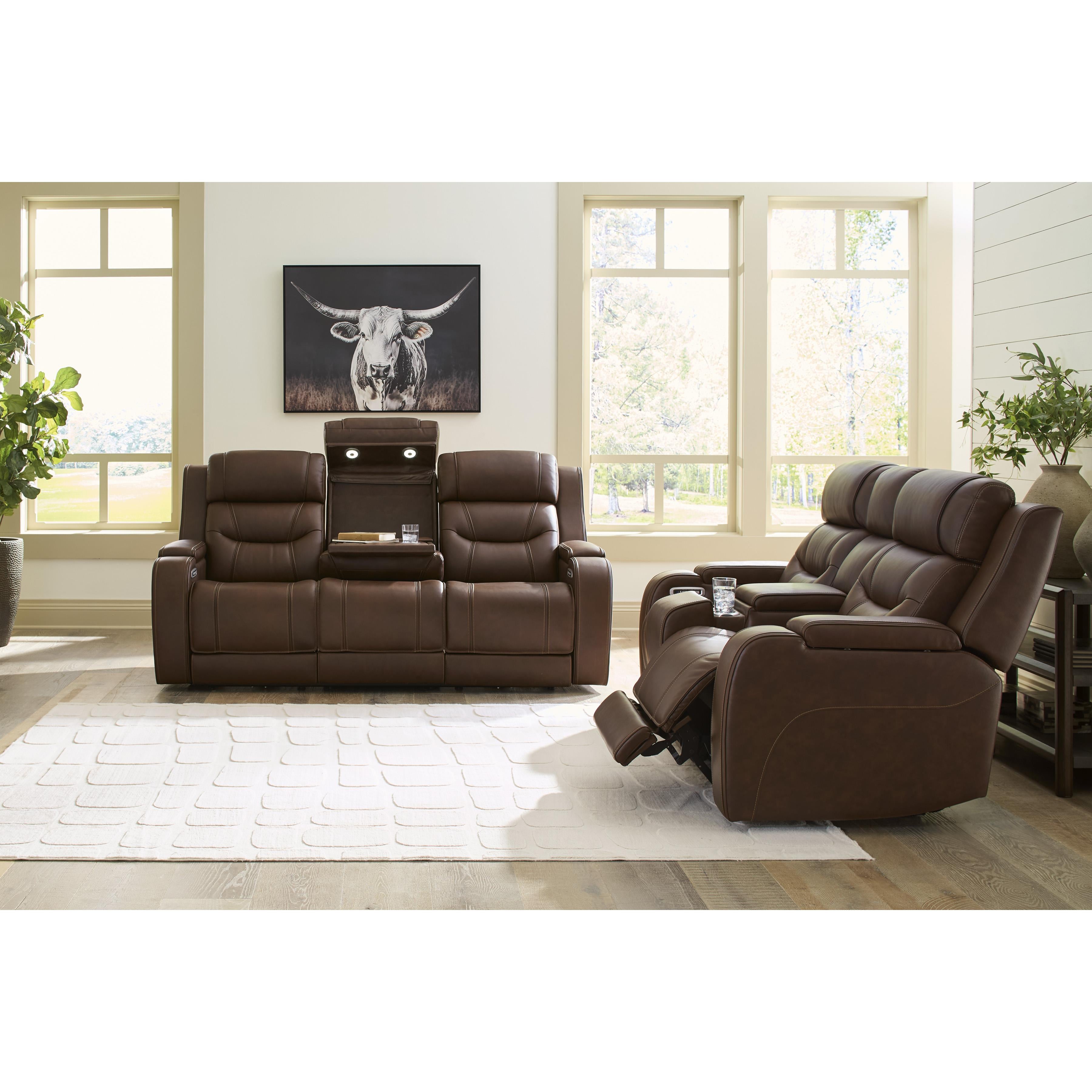  Manufacturer Color_Brown --  Knightington PCU1160215A Power Reclining Sofa with Audio Seating IMAGE 10