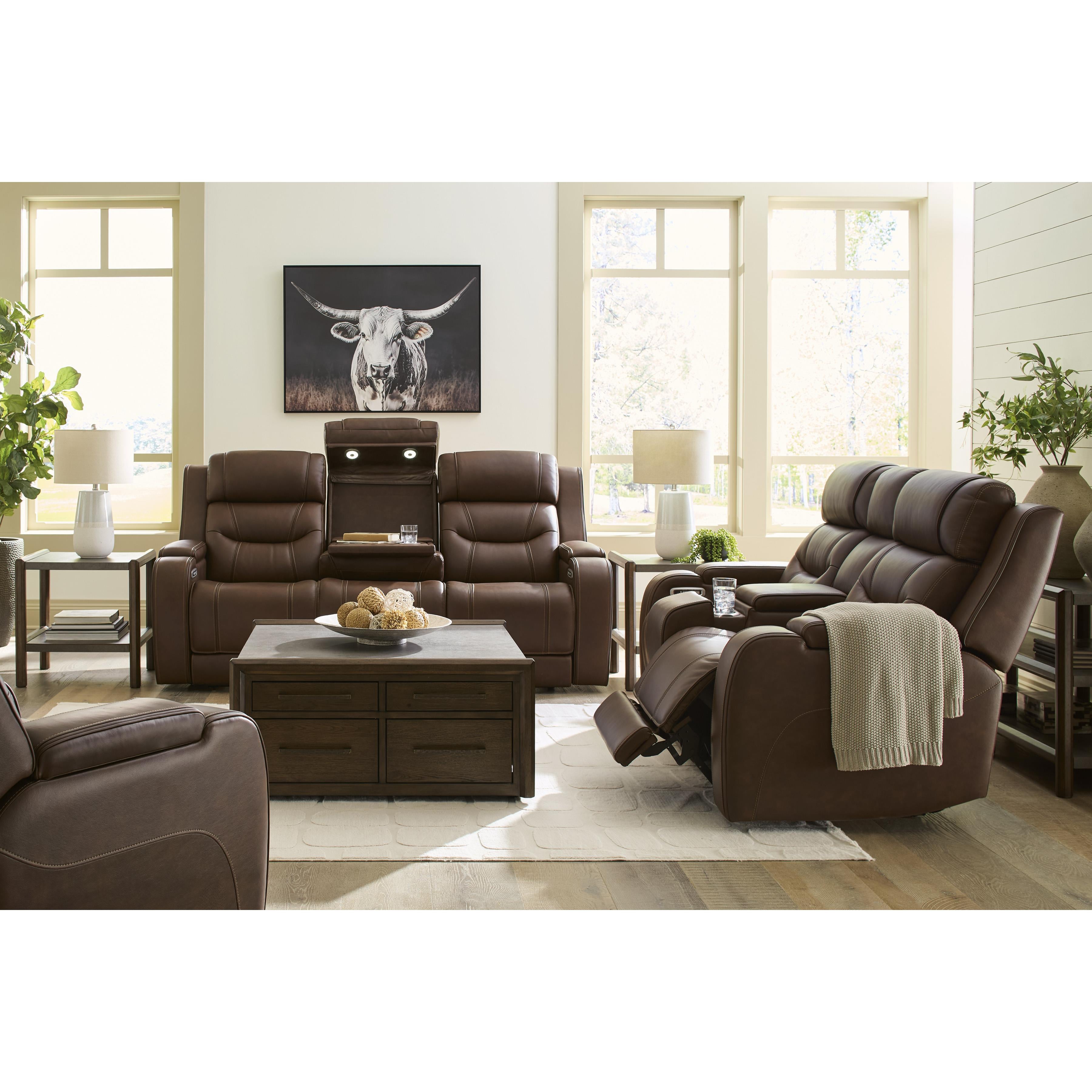  Manufacturer Color_Brown --  Knightington PCU1160215A Power Reclining Sofa with Audio Seating IMAGE 13