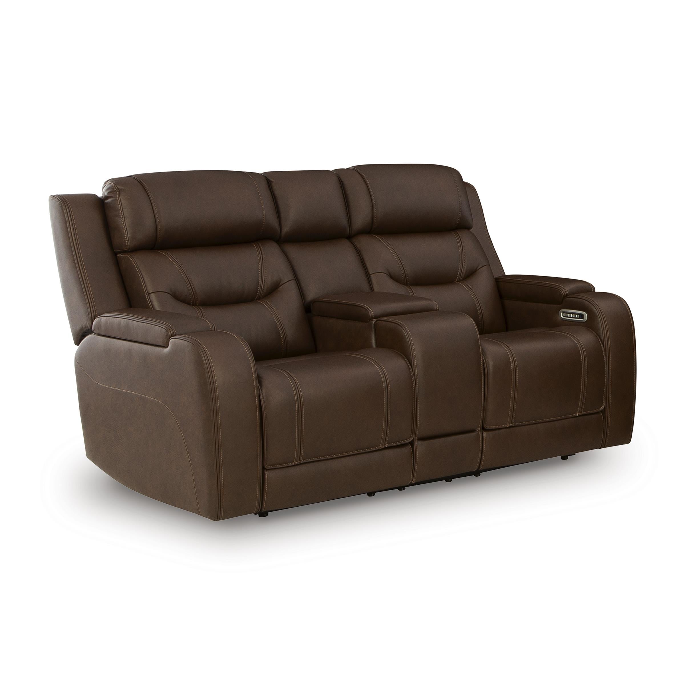  Manufacturer Color_Brown --  Knightington PCU1160218A Power Reclining Love with Audio Seating IMAGE 1