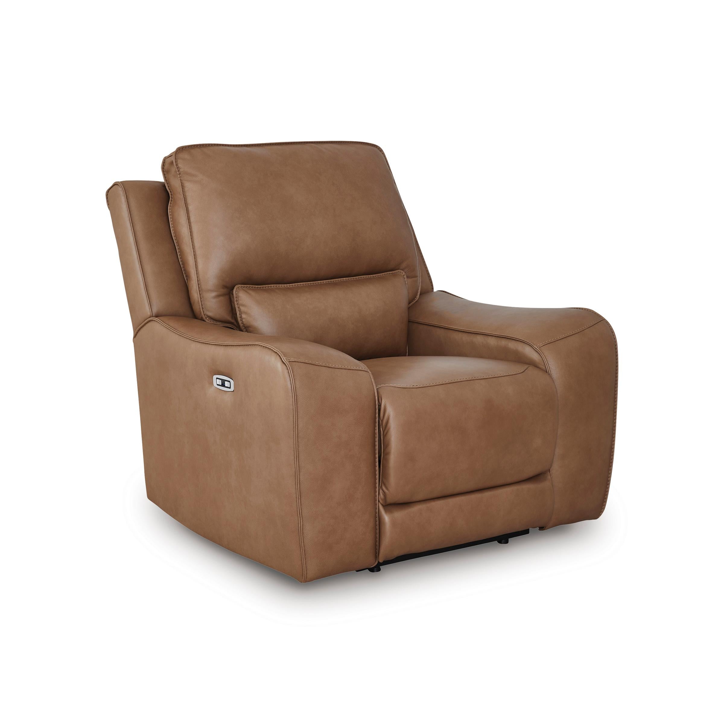  Manufacturer Color_Caramel --  Signature Design by Ashley DeepWakes Power Leather Match Recliner IMAGE 1