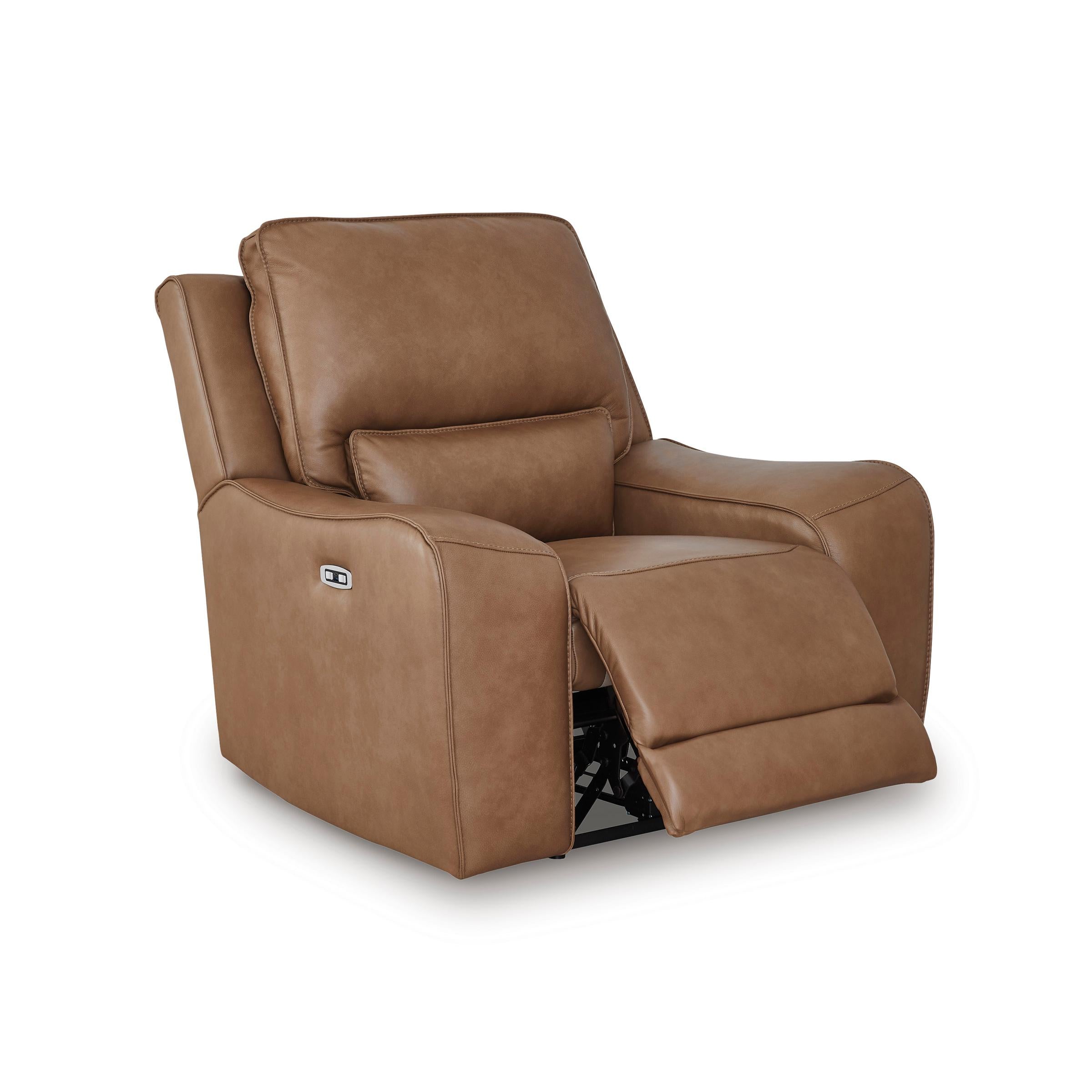  Manufacturer Color_Caramel --  Signature Design by Ashley DeepWakes Power Leather Match Recliner IMAGE 2