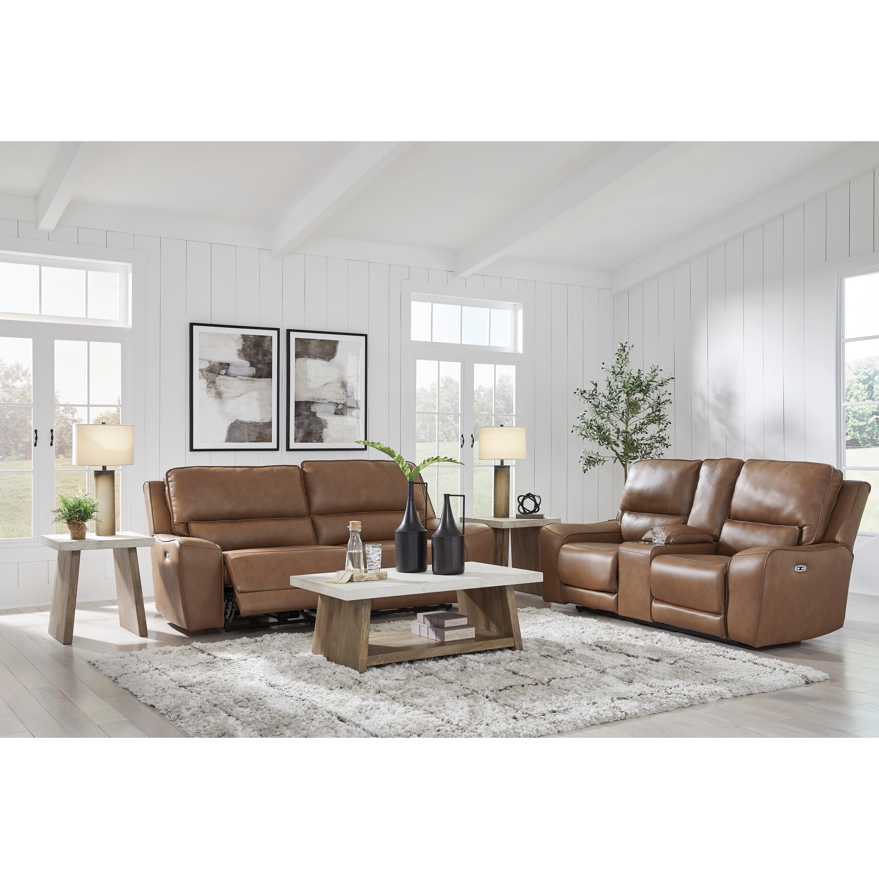  Manufacturer Color_Caramel --  Signature Design by Ashley DeepWakes Power Reclining Leather Match Sofa IMAGE 12