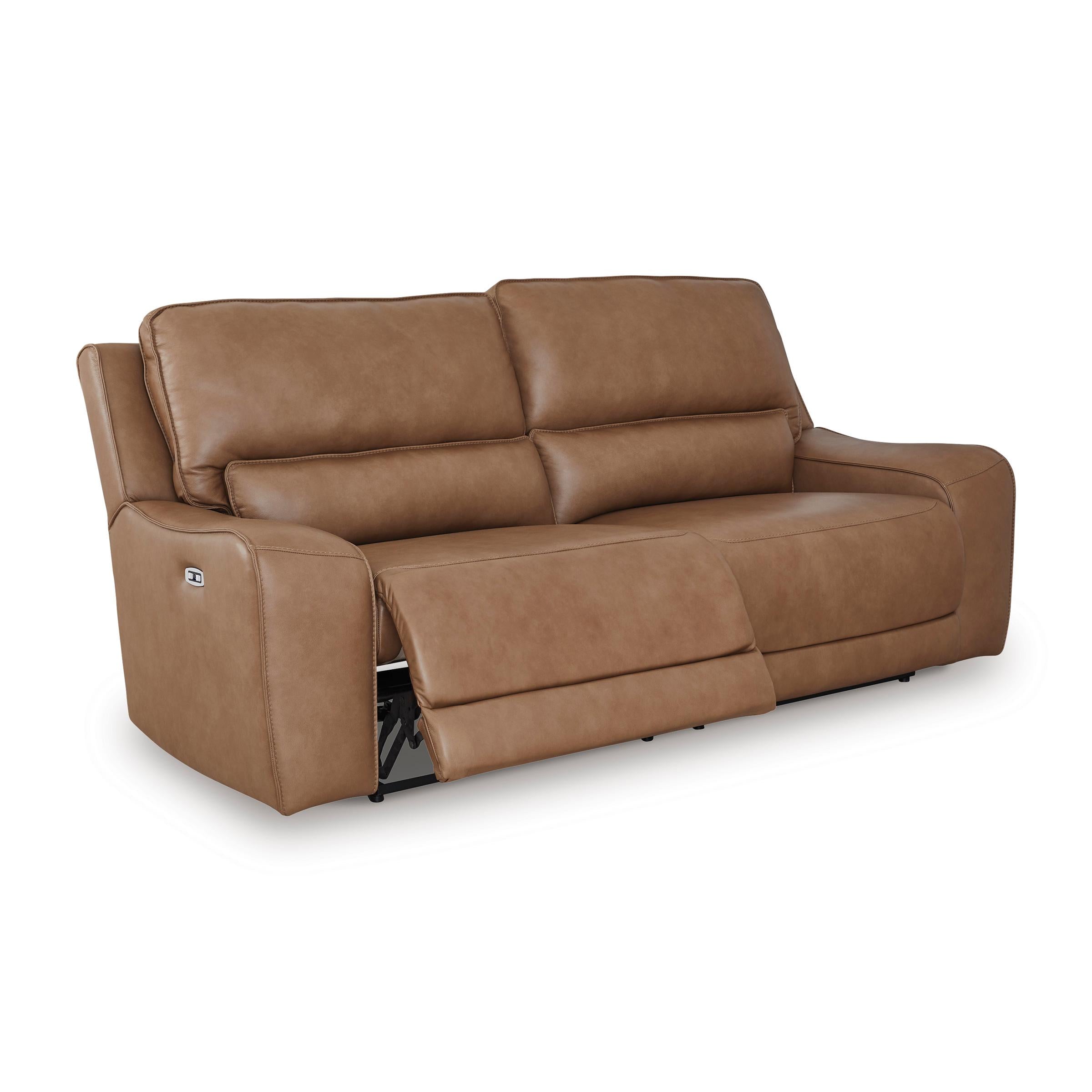  Manufacturer Color_Caramel --  Signature Design by Ashley DeepWakes Power Reclining Leather Match Sofa IMAGE 2