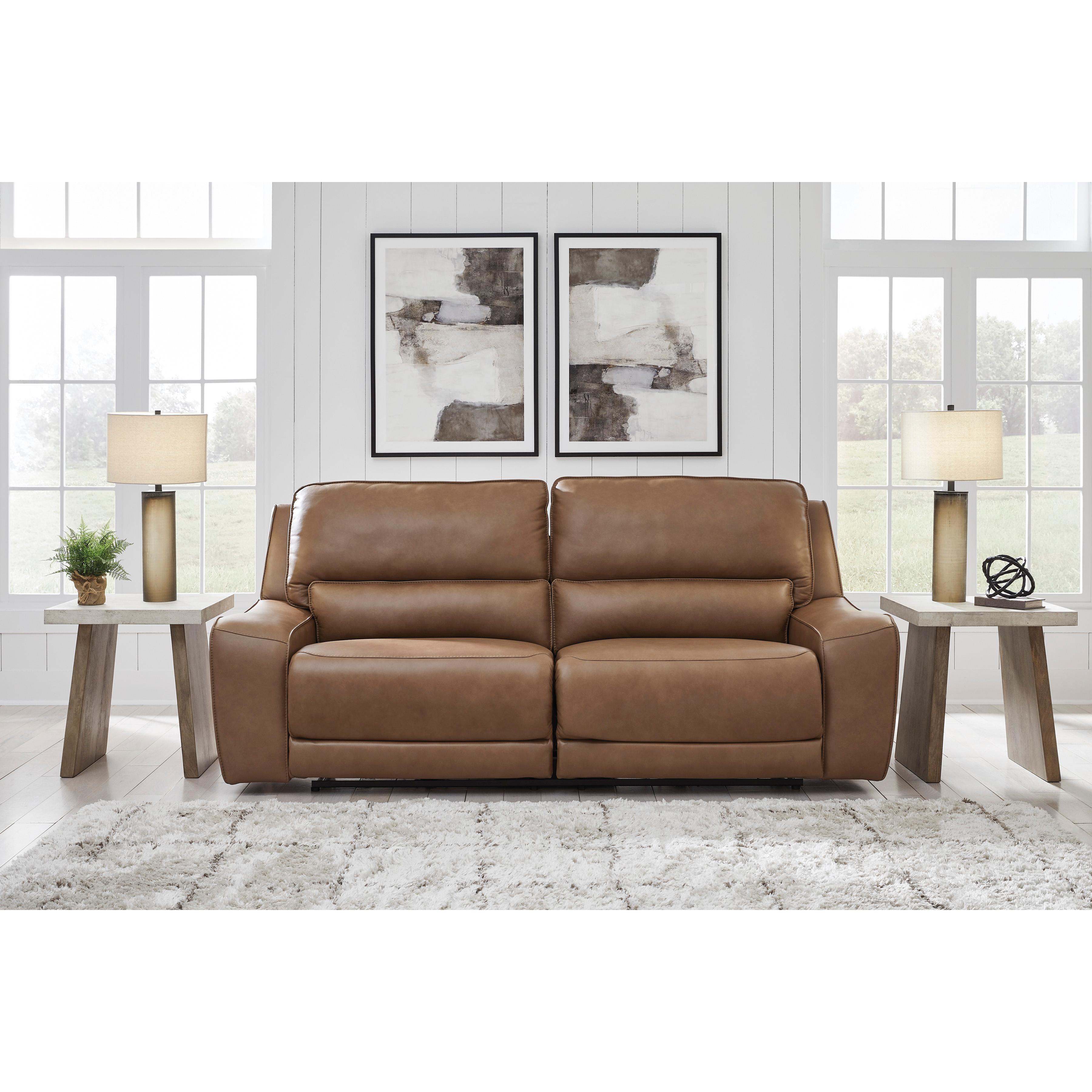 Manufacturer Color_Caramel --  Signature Design by Ashley DeepWakes Power Reclining Leather Match Sofa IMAGE 5