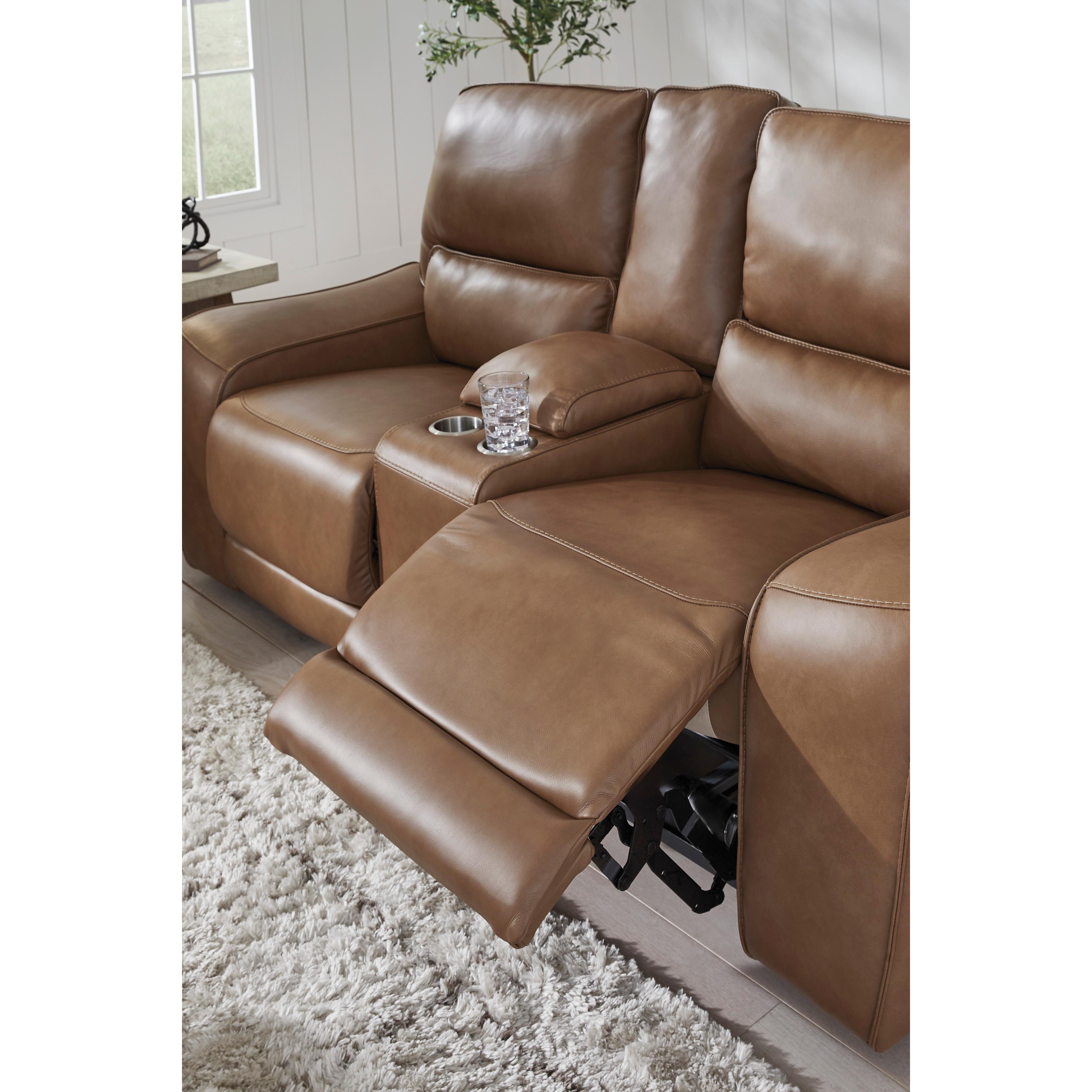  Manufacturer Color_Caramel --  Signature Design by Ashley DeepWakes Power Reclining Leather Match Sofa IMAGE 7