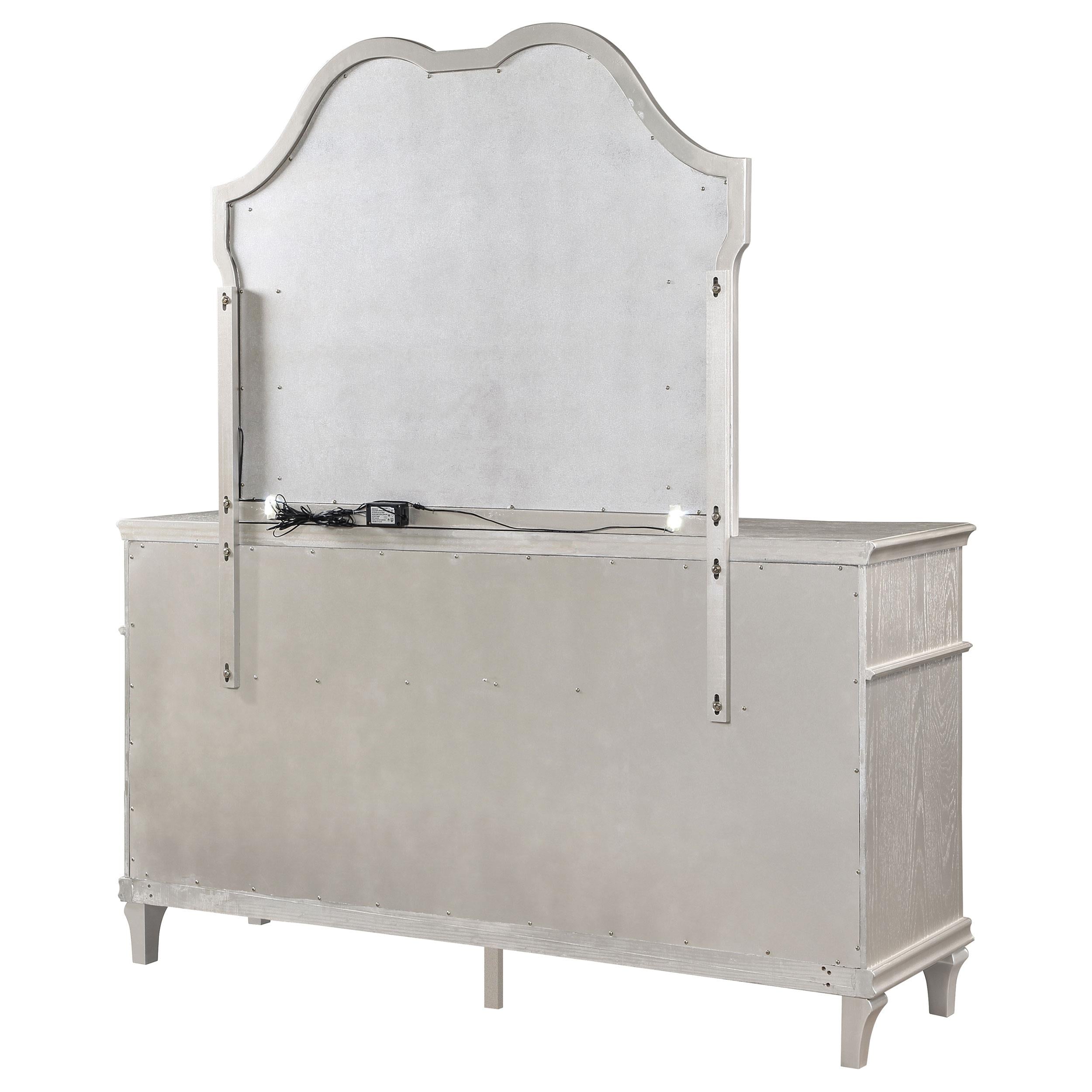  Coaster Furniture Evangeline 223393M 9-Drawer Dresser with Mirror - Silver Oak IMAGE 7