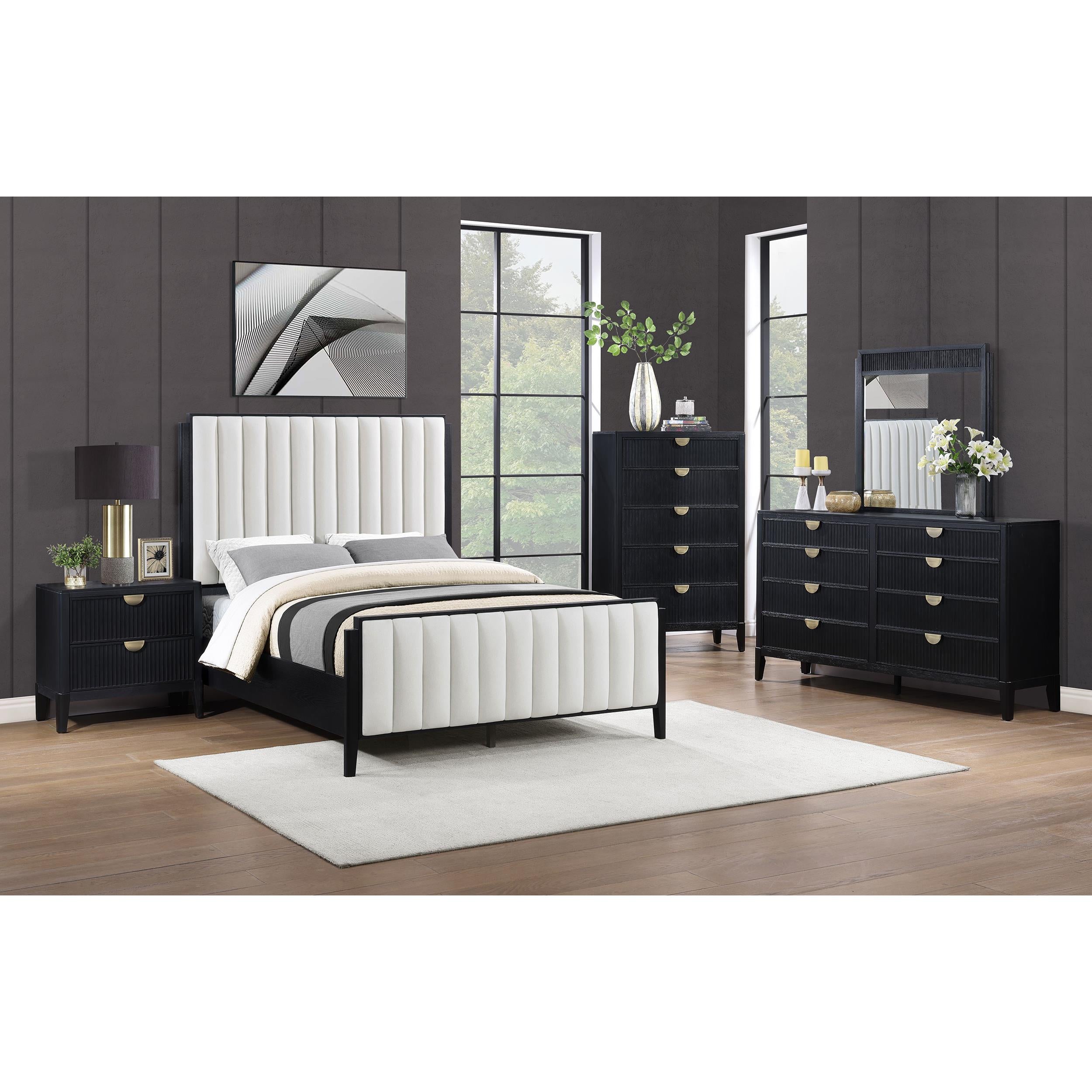  Size_California King --  Brookmead 224710KW 60-inch Upholstered California King Bed - Black IMAGE 5