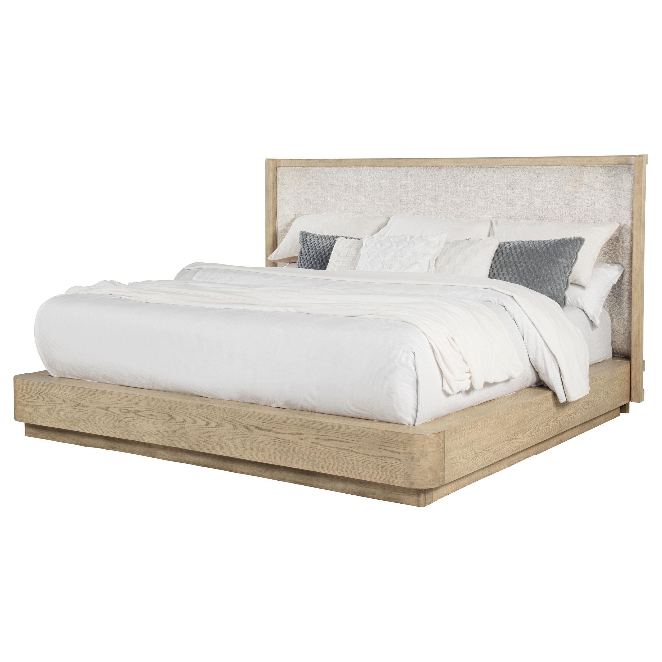  Size_King --  Kailani 225041KE 49-inch Eastern King Wingback Bed - Beige Oak IMAGE 2
