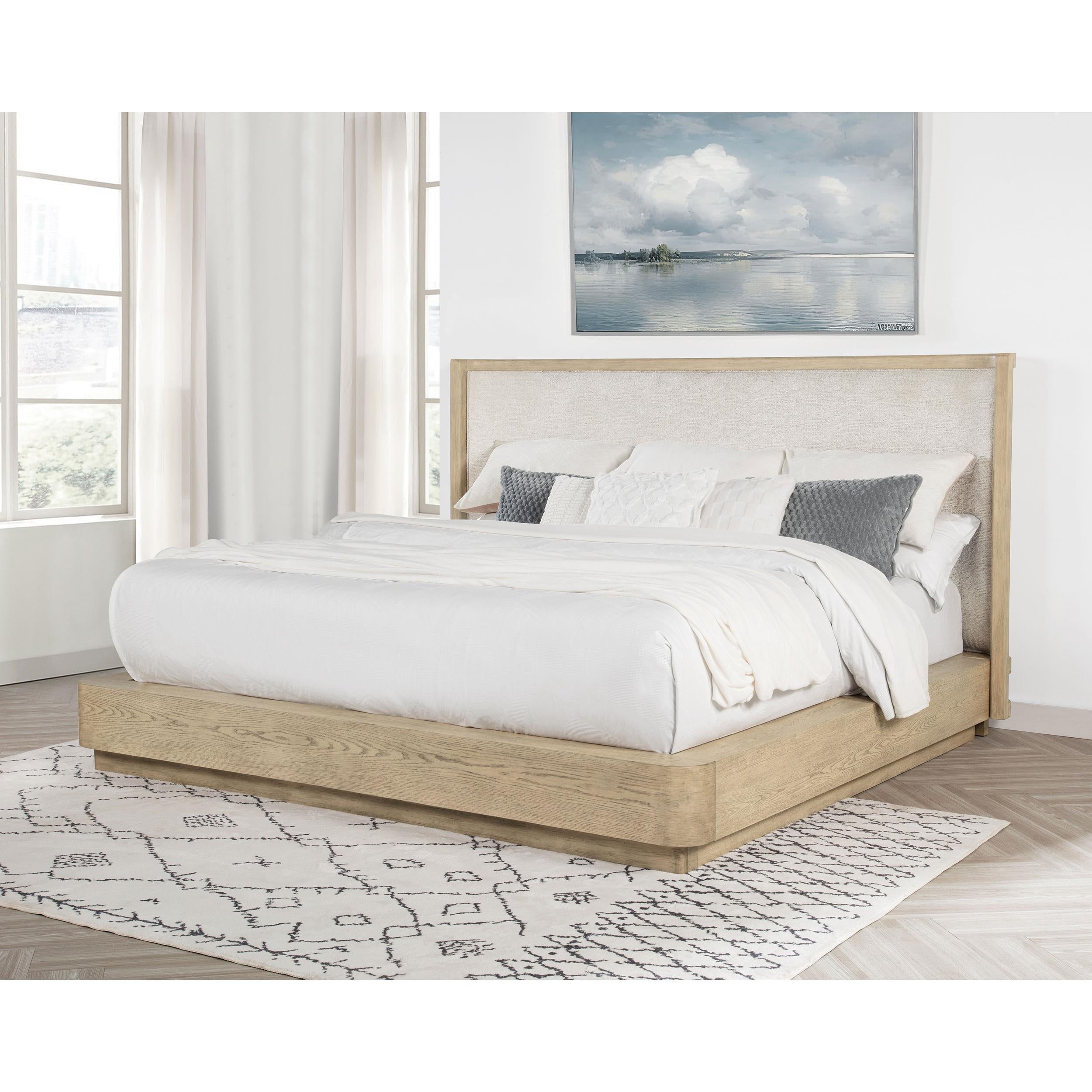  Size_King --  Kailani 225041KE 49-inch Eastern King Wingback Bed - Beige Oak IMAGE 4