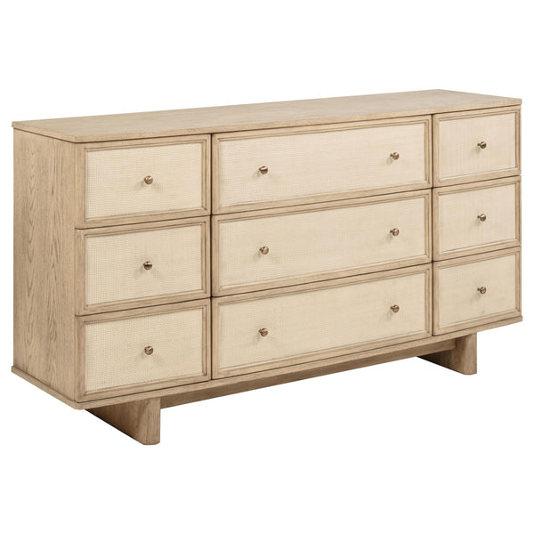 Coaster Furniture Kailani 225043 9-Drawer Dresser Cabinet - Beige Oak