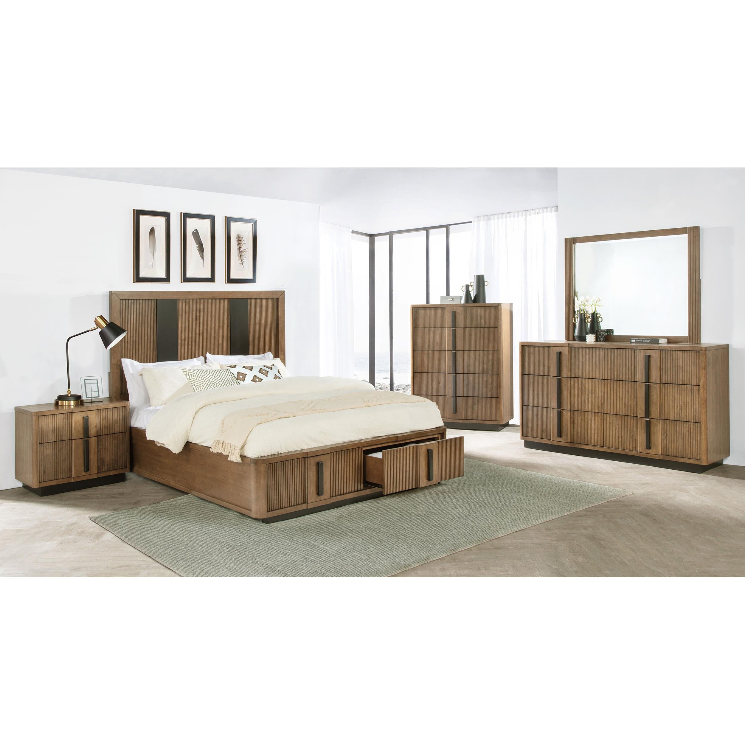  Size_California King --  Terrace 224900KW 2-Drawer California King Storage Bed - Ash Brown IMAGE 5