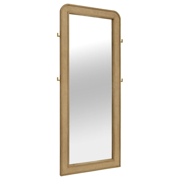 Coaster Furniture Arini 224309 Cane Weave Full Length Standing Floor Mirror - Sand Wash