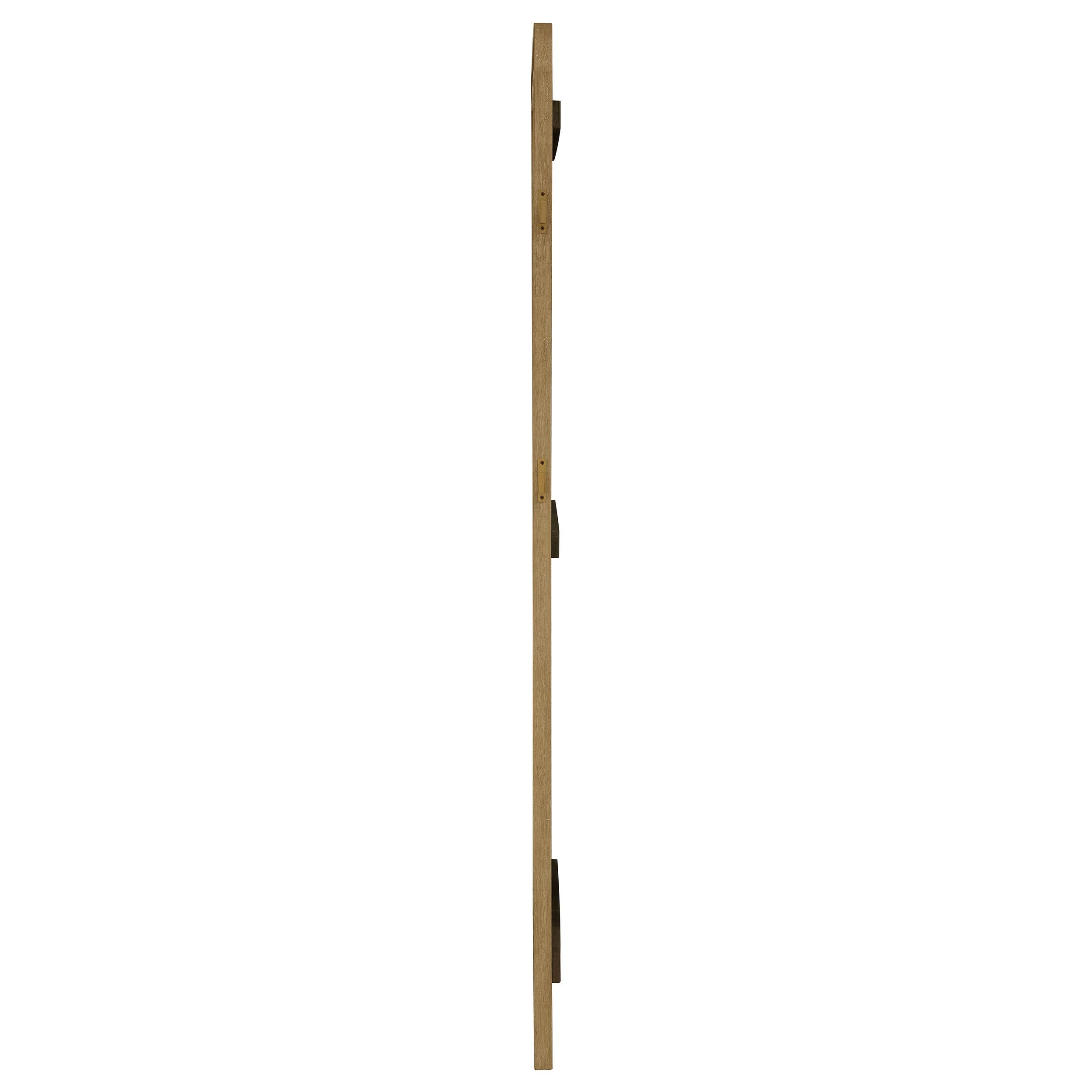  Coaster Furniture Arini 224309 Cane Weave Full Length Standing Floor Mirror - Sand Wash IMAGE 4