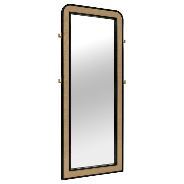 Coaster Furniture Arini 224339 Cane Weave Full Length Standing Floor Mirror - Black
