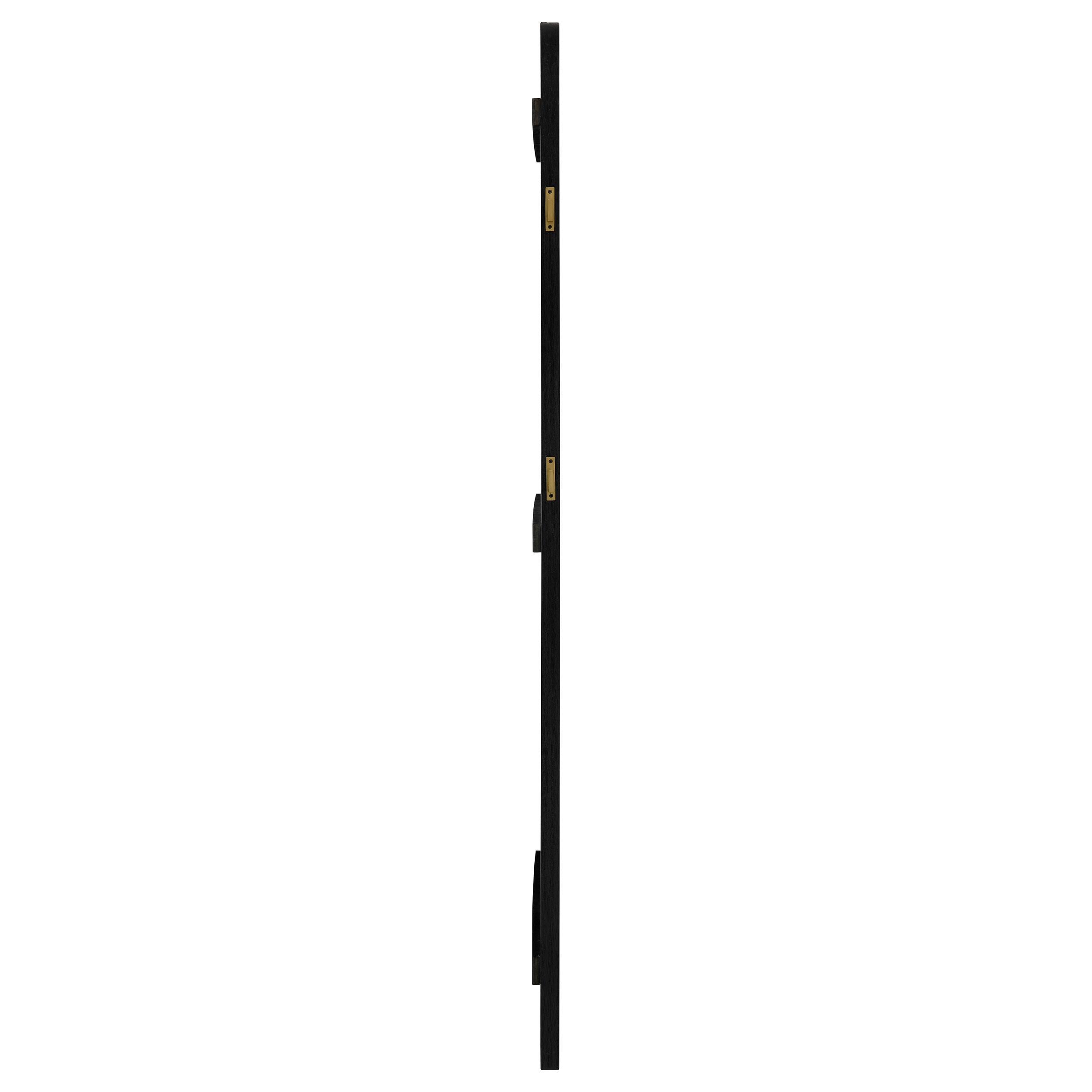  Coaster Furniture Arini 224339 Cane Weave Full Length Standing Floor Mirror - Black IMAGE 8