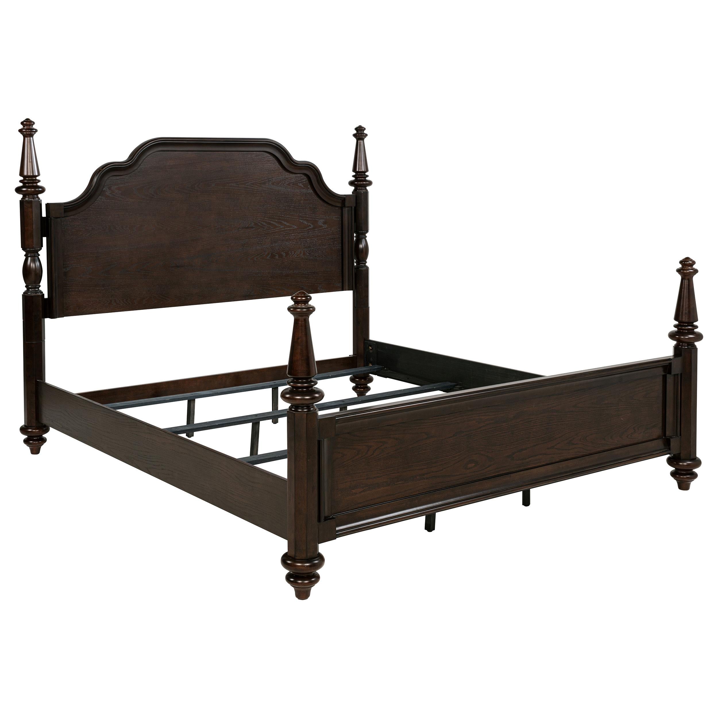  Size_King --  Andover 223631KE 63-inch Four Poster Eastern King Bed - Dark Oak IMAGE 1