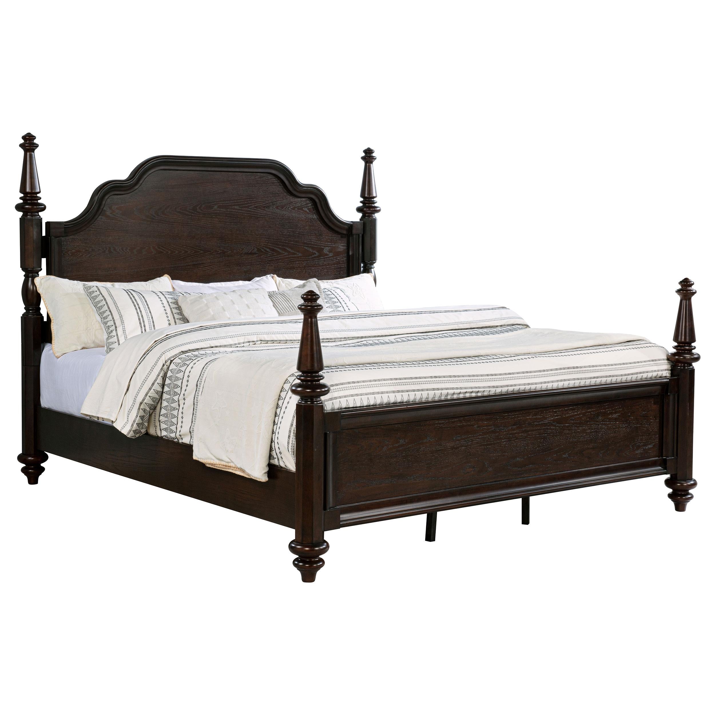  Size_King --  Andover 223631KE 63-inch Four Poster Eastern King Bed - Dark Oak IMAGE 2