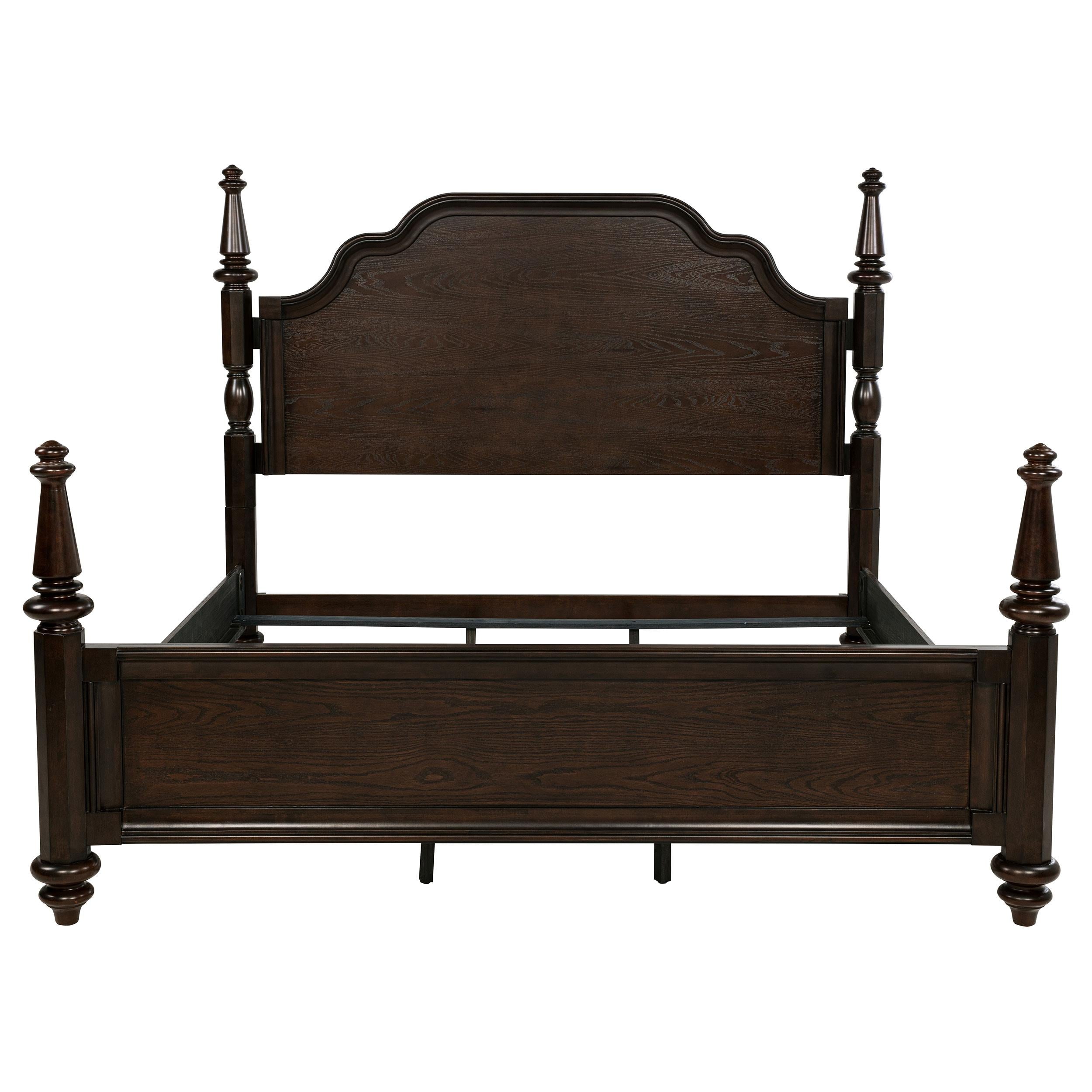  Size_King --  Andover 223631KE 63-inch Four Poster Eastern King Bed - Dark Oak IMAGE 3