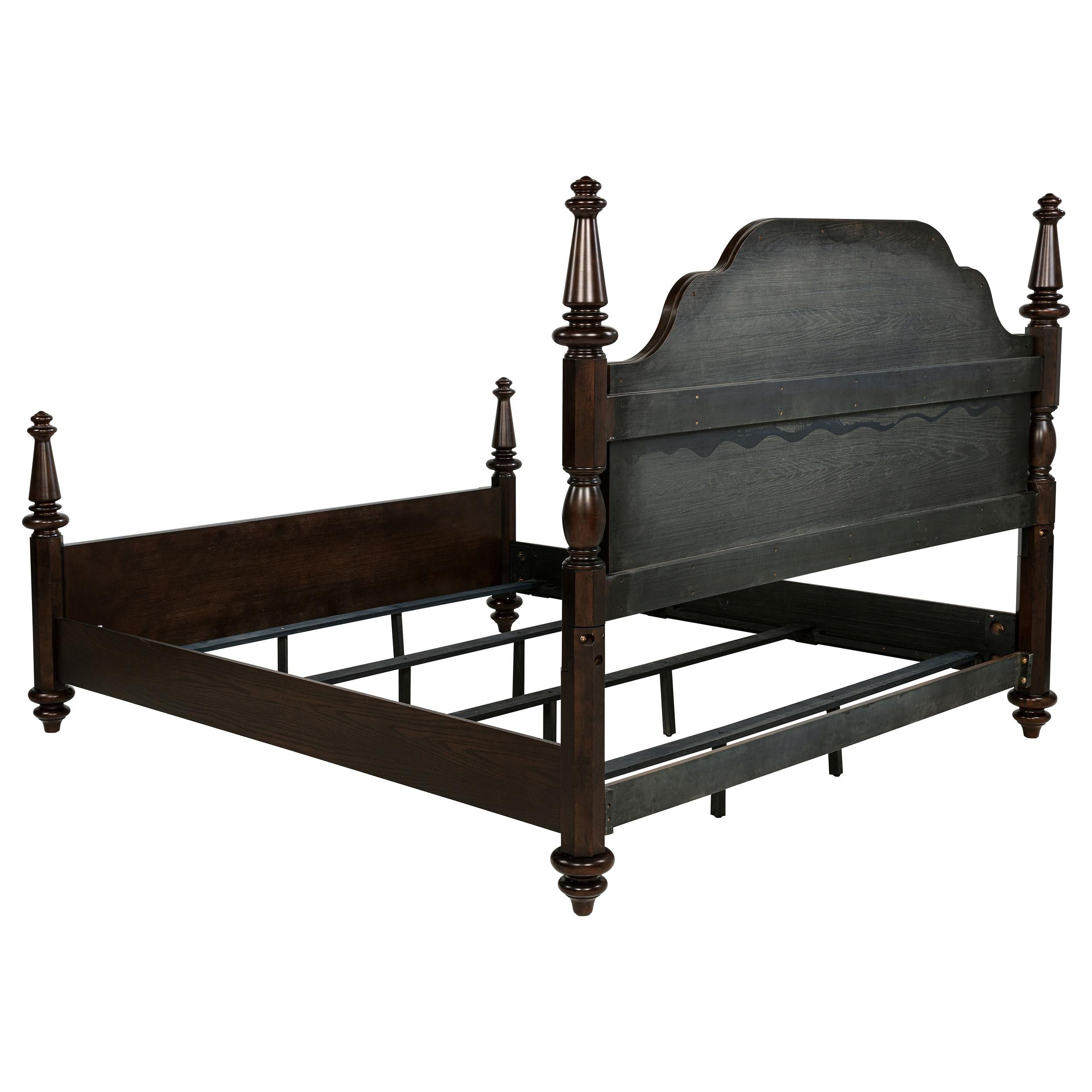  Size_King --  Andover 223631KE 63-inch Four Poster Eastern King Bed - Dark Oak IMAGE 8