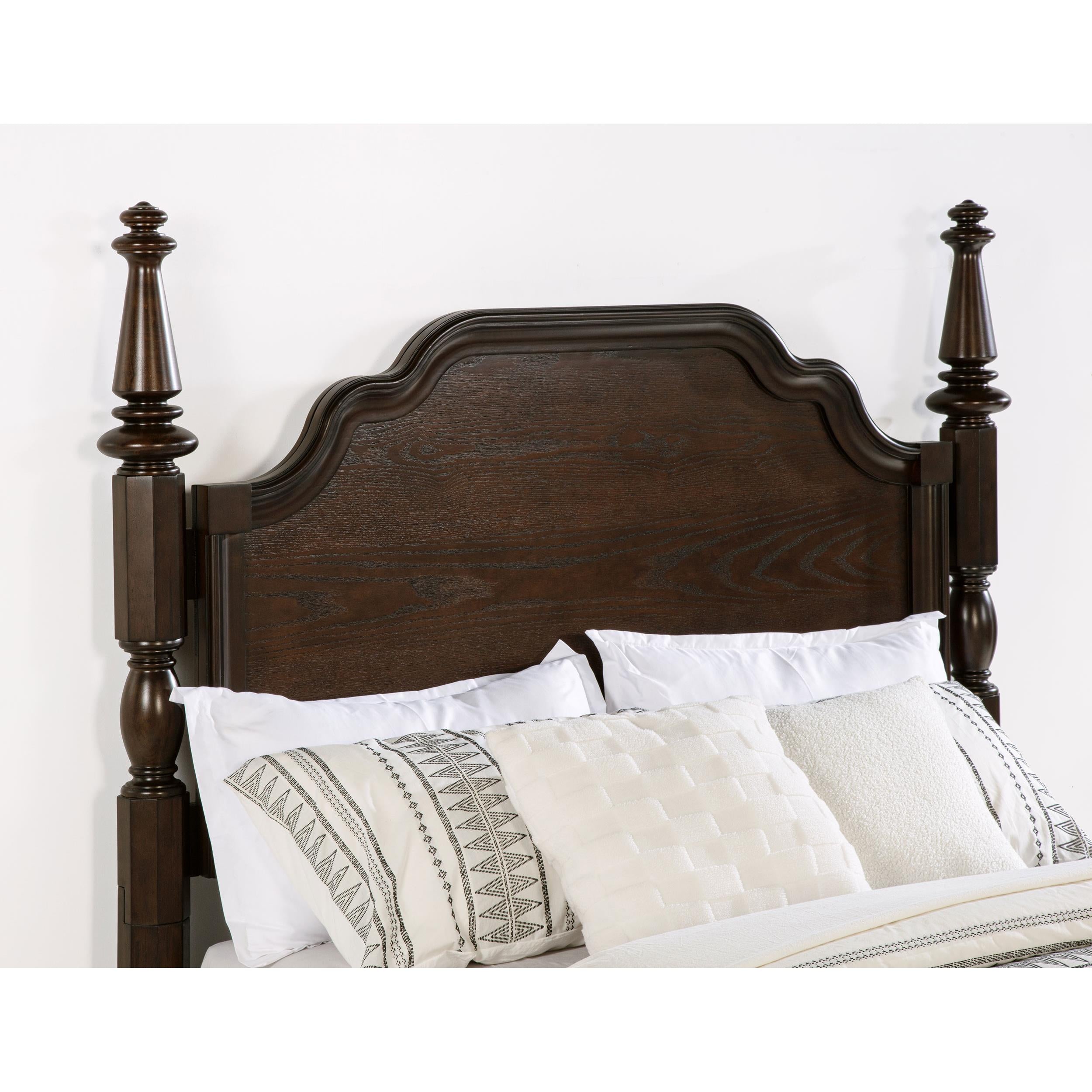  Size_California King --  Andover 223631KW 63-inch Four Poster California King Bed - Dark Oak IMAGE 4